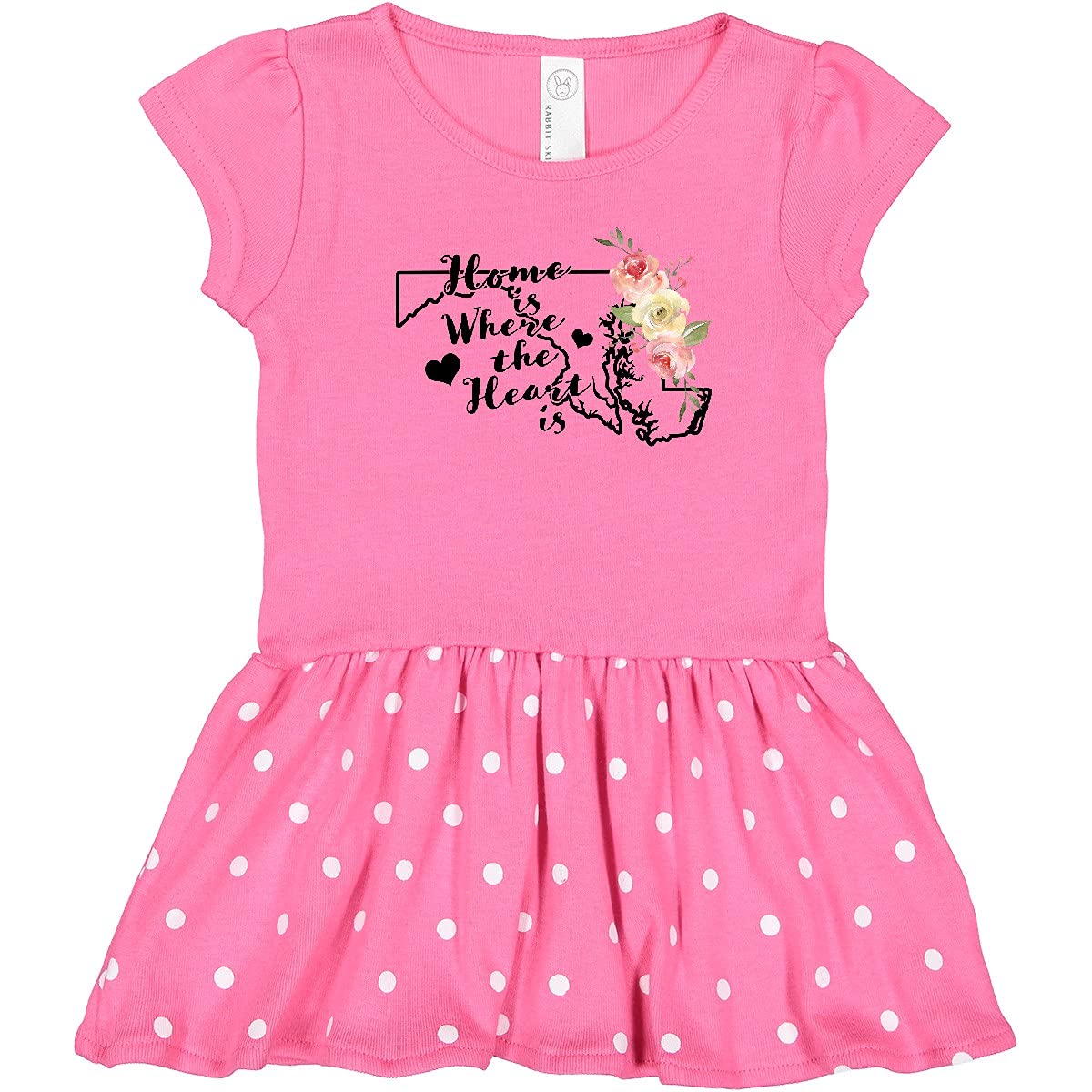 Inktastic Maryland Home is Where The Heart is Watercolor Print Toddler Dress - Cute Outfit for Girls, Playdates & Family Photos