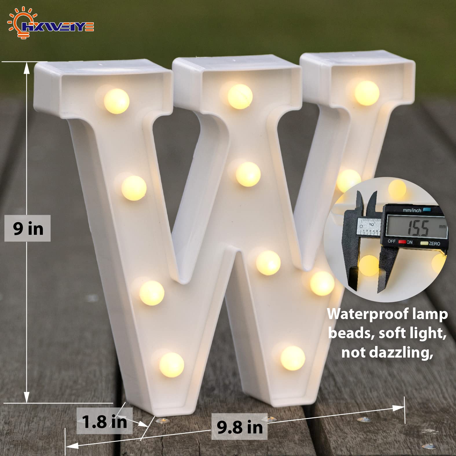 HXWEIYE LED Marquee Letters - 26 Alphabet & 10 Number Light Up Signs with Warm White Lights, Battery Powered for Party, Birthday, Bar, Christmas Decorations | Perfect for Home Decor, Wedding Backdrops, and Photo Booth Props