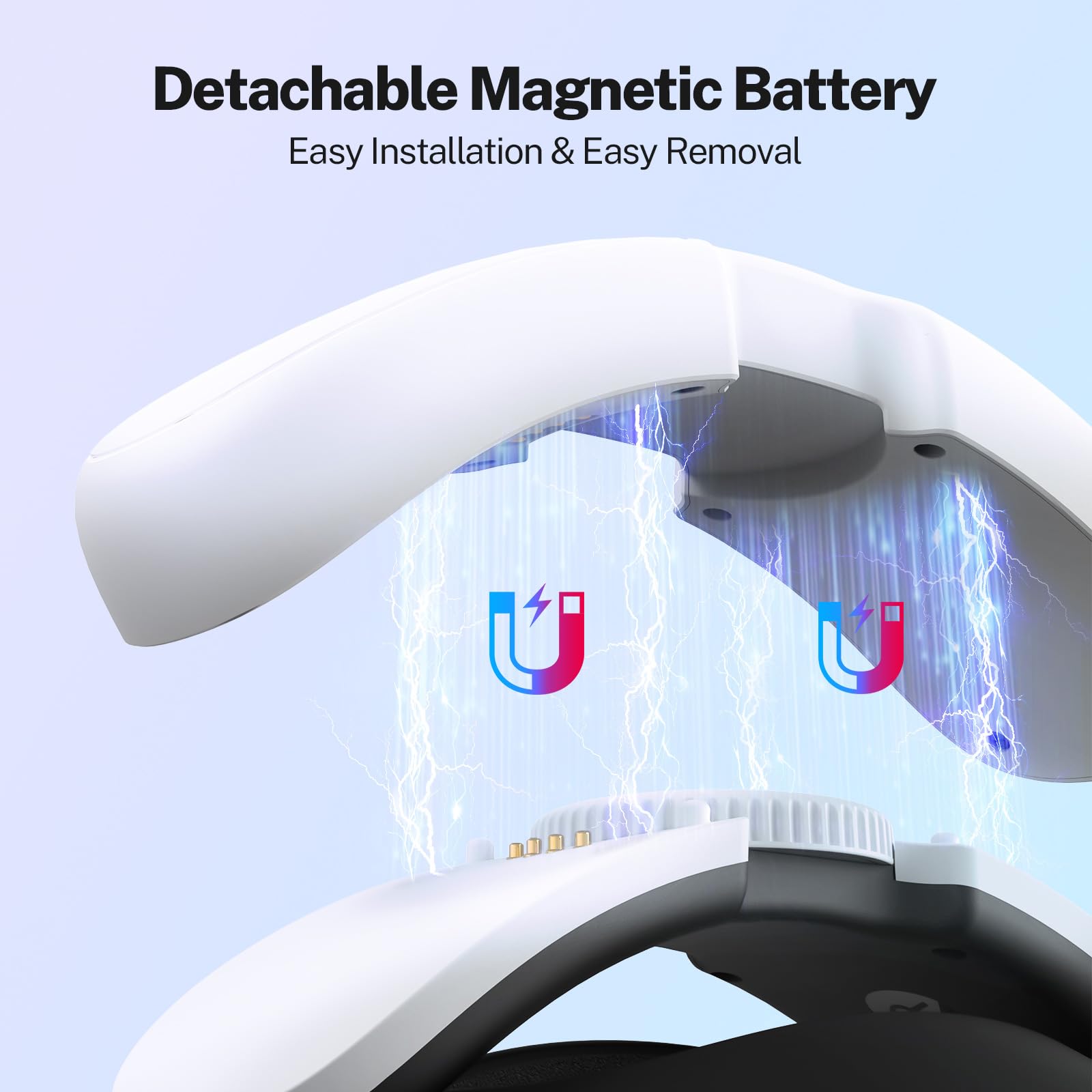 YOGES 10000mAh Magnetic Detachable Battery Head Strap for Meta Quest 3S & Quest 3 VR Headset - Rechargeable Headband to Extend Playtime - Perfect for Gaming, Fitness & Virtual Reality Experiences