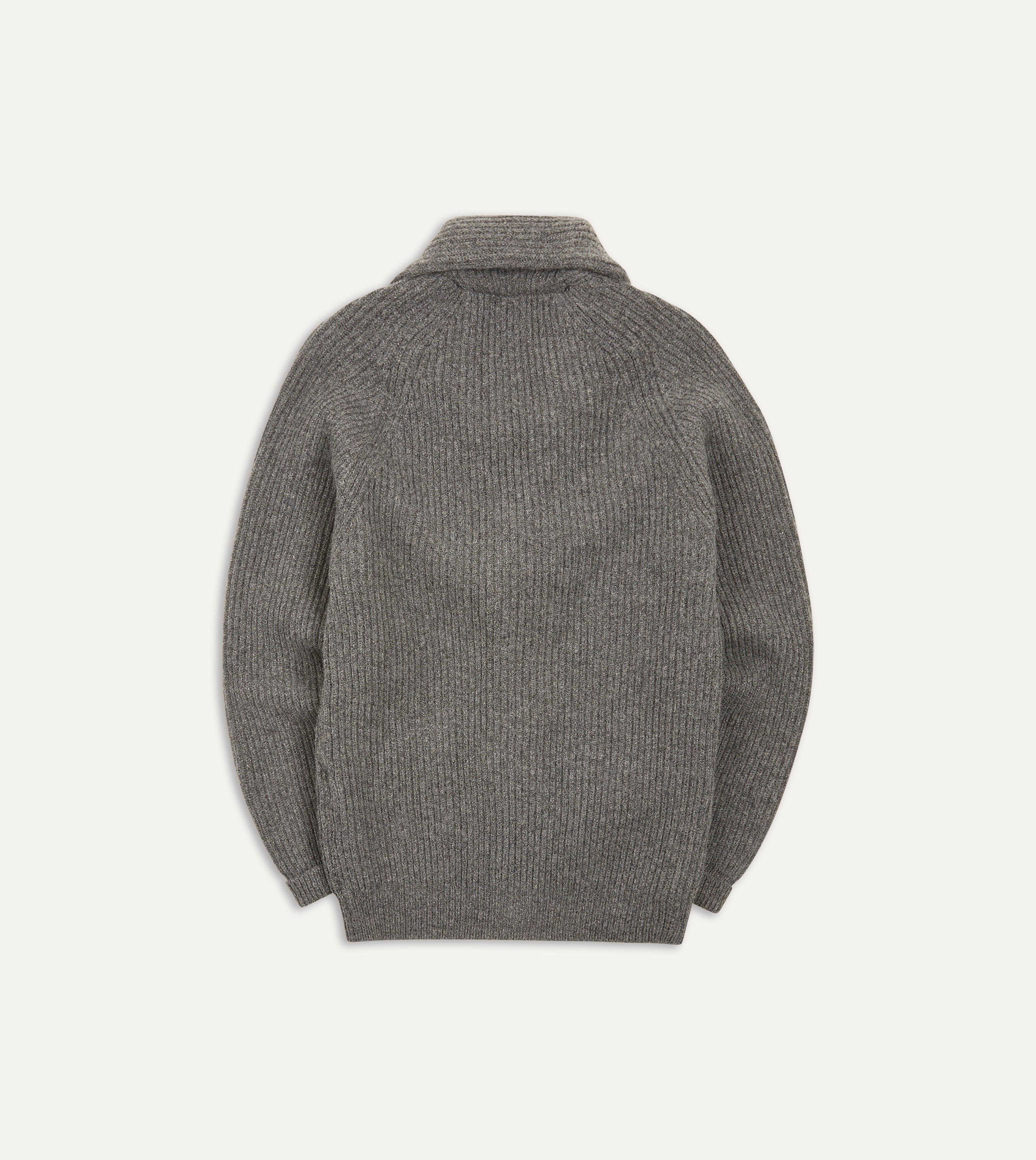 Soft Grey Lambswool Shawl Collar Cardigan Sweater for Women - Cozy Winter Pullover for Office, Date Night & Casual Outfits