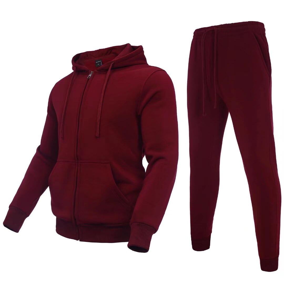 Zusmen Men's 2-Piece Tracksuit Set - Stylish Track Jacket & Pants for Casual Wear, Gym, and Outdoor Activities
