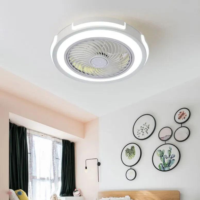 LED White Kitchen Ceiling Fan Light with Ring Design - Perfect for Modern Kitchens, Dining Rooms, and Home Decor