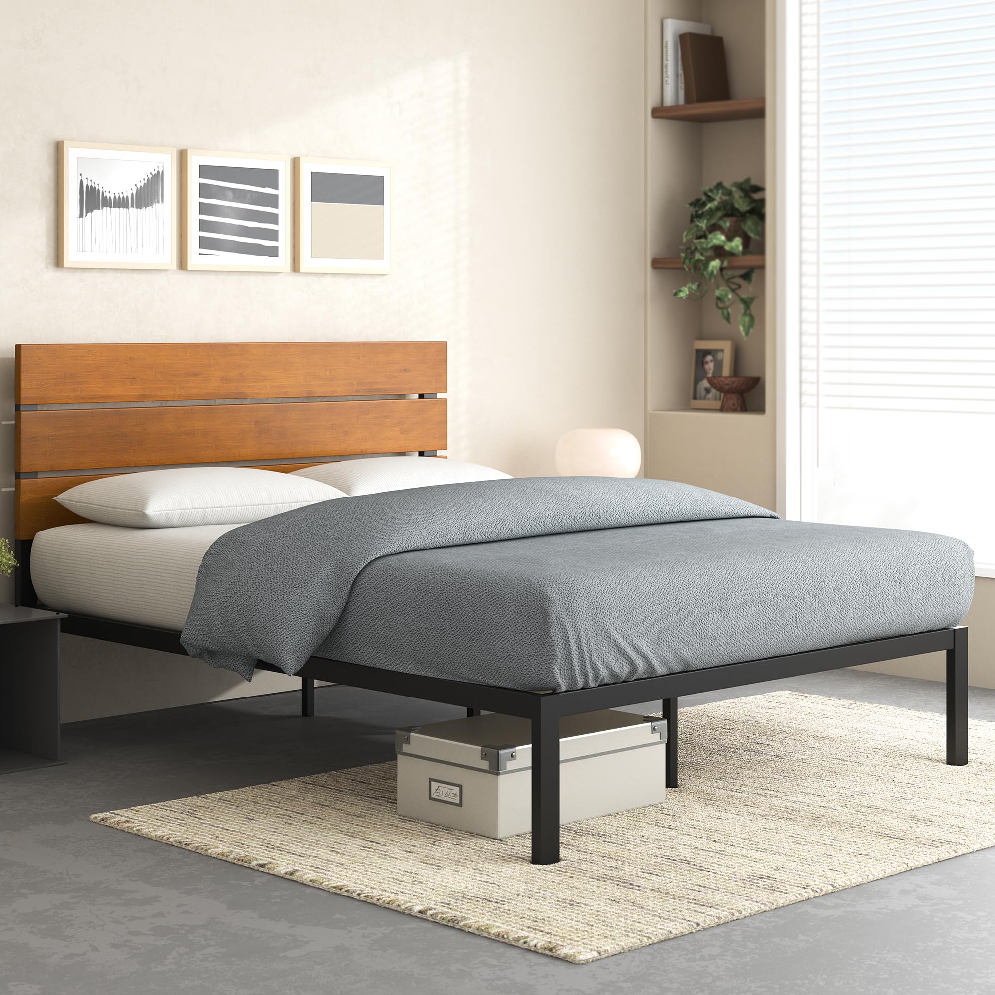 ZINUS Paul Bamboo Platform Bed Frame - Full Size, Easy Assembly for Bedroom