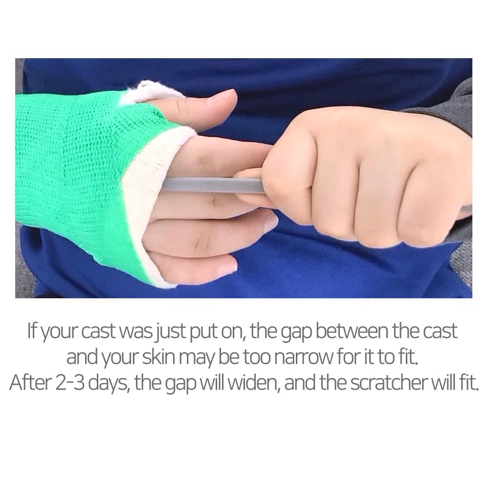 SC SCRATCH 'N' CLEAN Cast Scratcher & Cleaner - 17 Inch Pack of 2 - Itch Relief & Sanitizer for Arm & Leg Casts - Perfect for Post-Surgery, Broken Bone Recovery & Medical Care