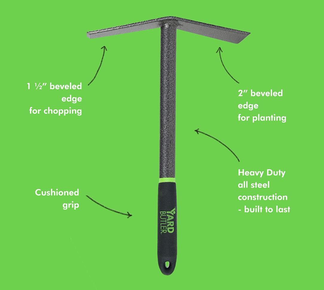Yard Butler Terra Mattock - Ergonomic Heavy Duty Garden Tool for Lawn Care, Tilling & Weeding - Durable Cultivator for Gardening & Landscaping - Perfect for Soil Preparation, Planting & Yard Maintenance