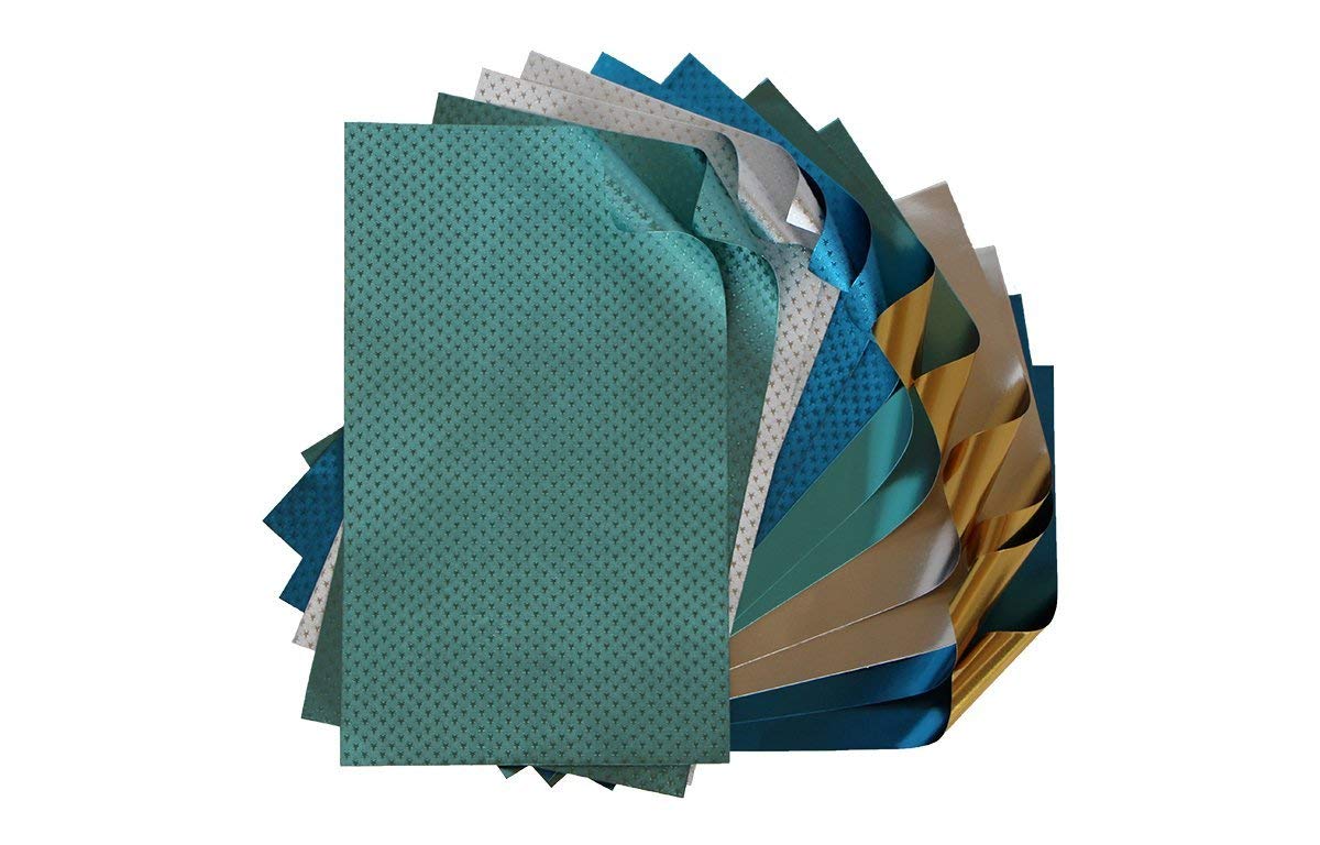 Premium Frosted Foiled Paper Variety Pack - 50 Sheets Metallic Craft Paper for Scrapbooking, Card Making & DIY Projects - Perfect for Wedding Invitations, Gift Wrapping & Home Decor