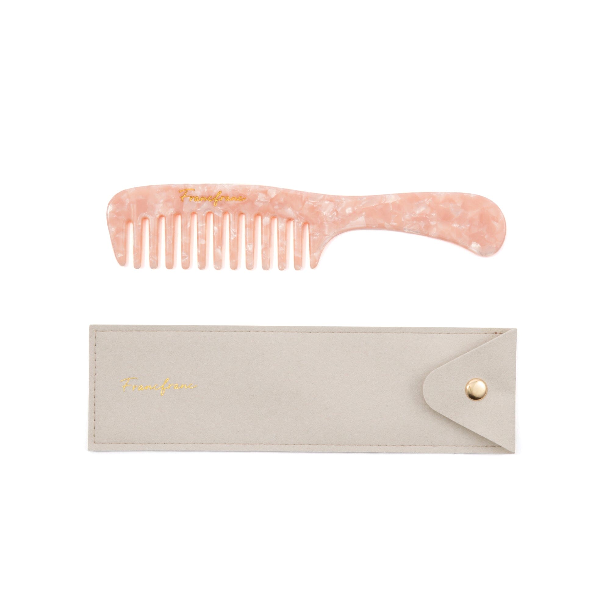 Compact Travel Comb with Pouch - Pink | Portable Hairbrush for Women & Men | Perfect for Travel, Gym, Purse & On-the-Go Styling