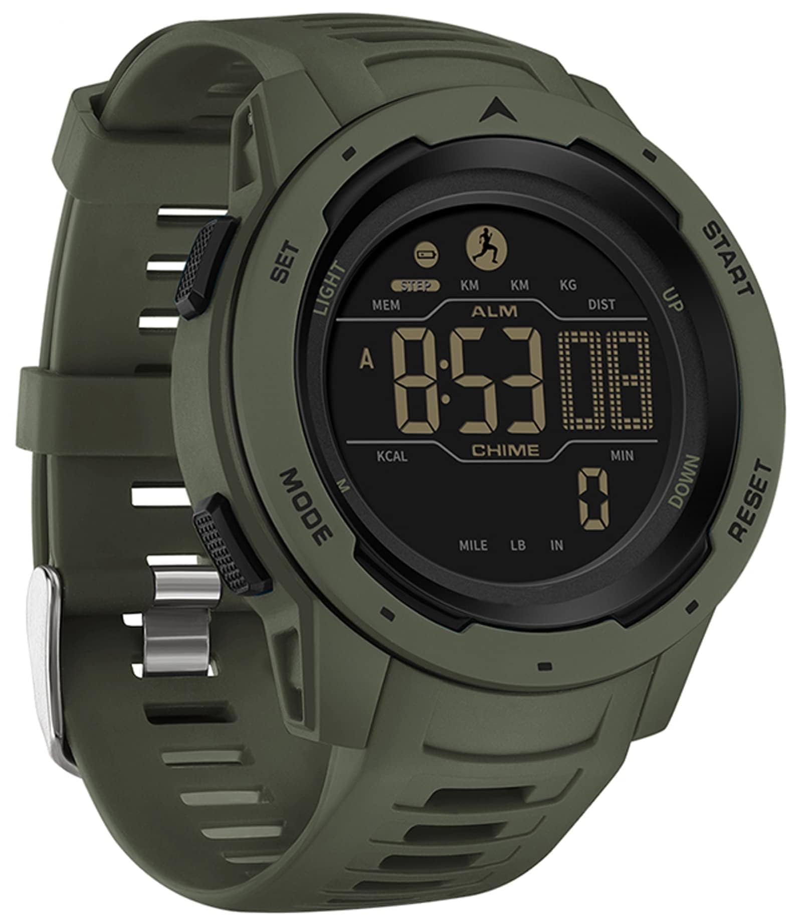 Yihou Fitness Tracker Watch - Step Counter, Calorie Tracker, Heart Rate Monitor, Waterproof Running Watch with Stopwatch, Alarm, LED Display for Men & Women - Perfect for Running, Hiking, Gym Workouts
