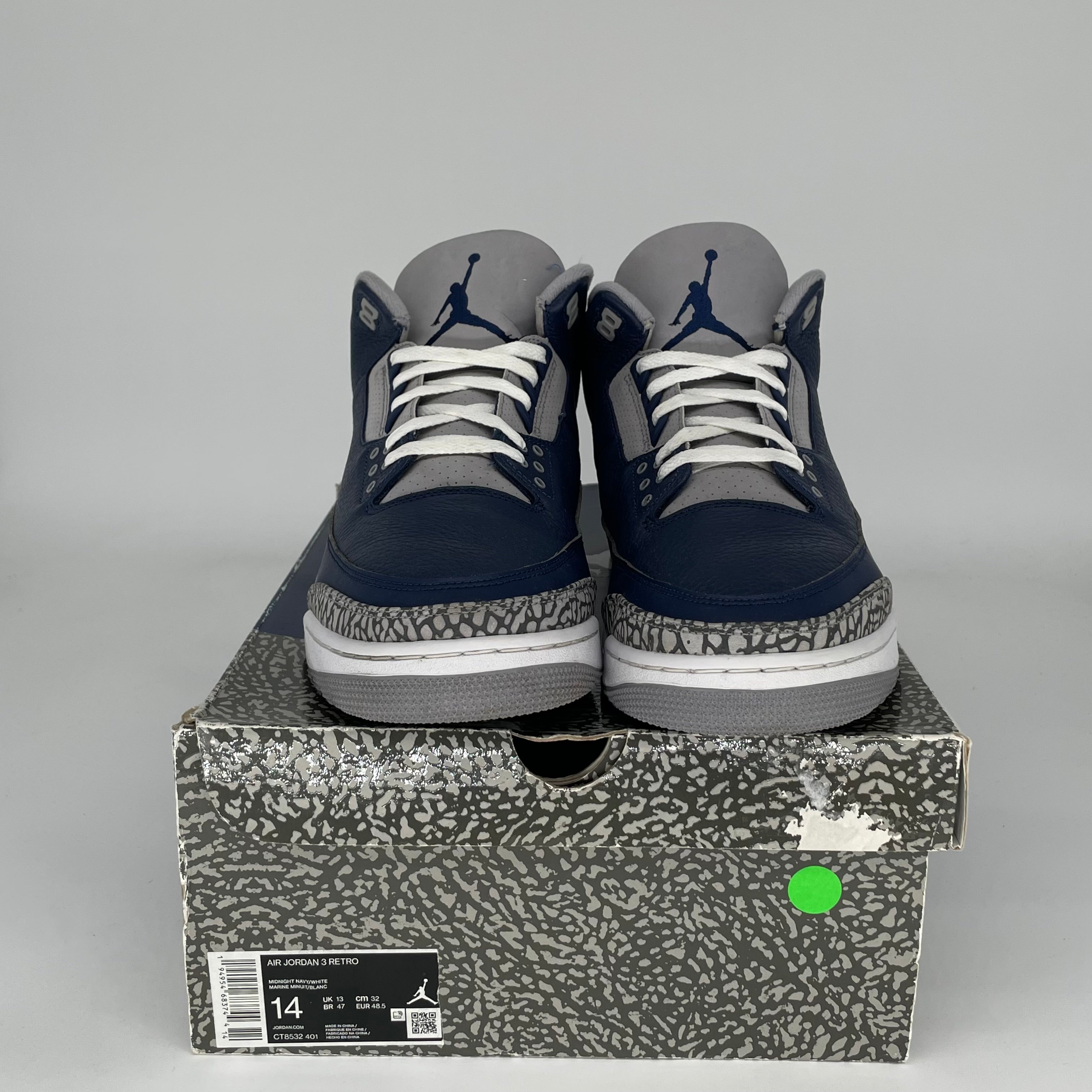 AIR JORDAN 3 GEORGETOWN Retro Sneakers - Men's Size 14 (CT8532-401) - Classic Basketball Shoes for Casual Wear & Street Style