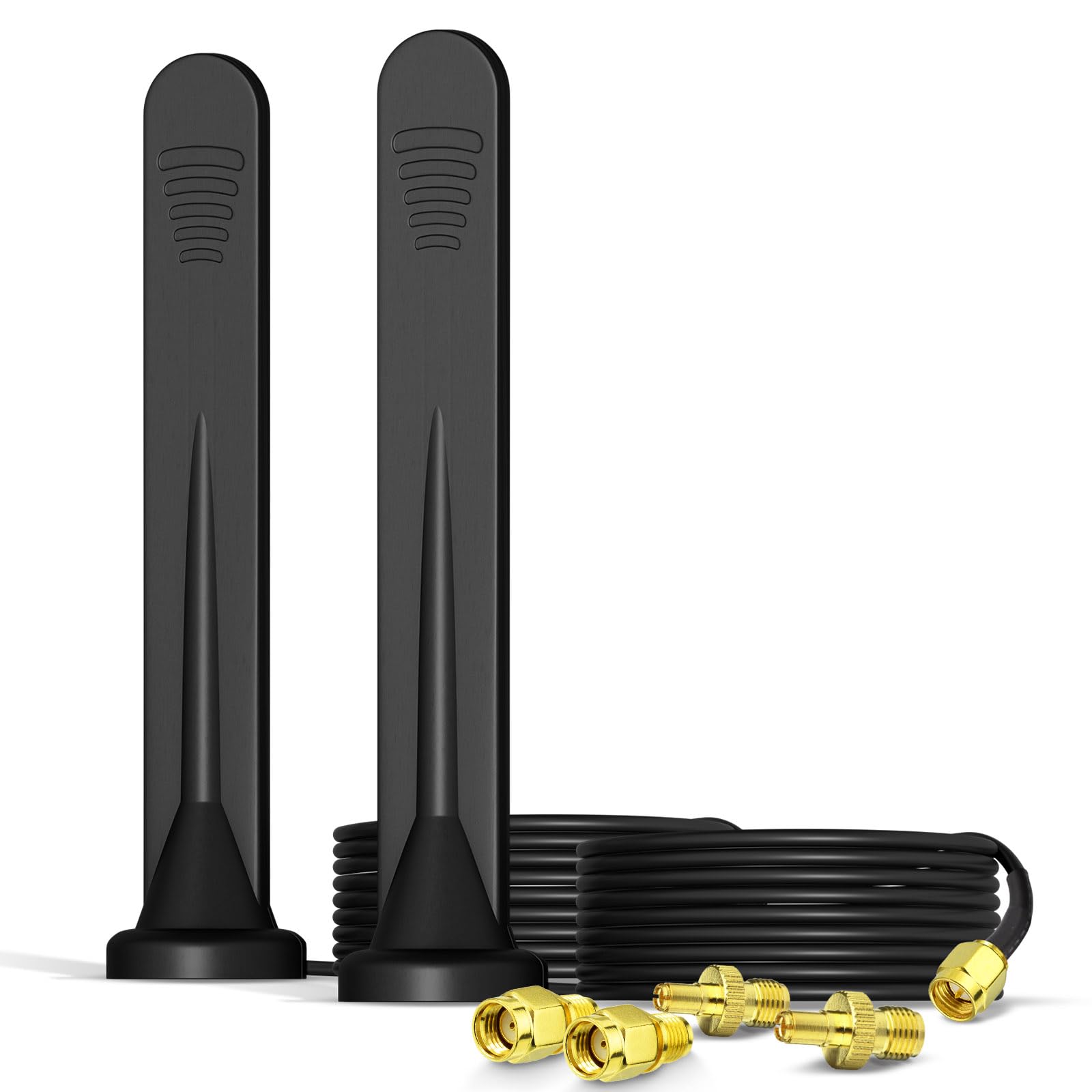 Bingfu 4G LTE SMA TS9 5dBi Antenna 2 Pack with Magnetic Base & 9.84ft Cable - Compatible with 4G LTE Routers, Modems, Hotspots & Cellular Gateways - High Gain Signal Booster for Industrial IoT, Mobile Networks & Home/Office WiFi