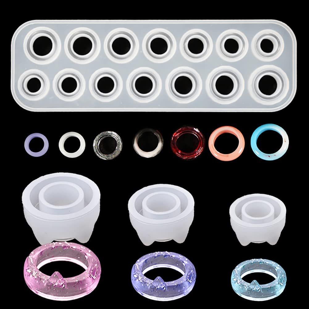 Premium Silicone Resin Ring Molds - 14 Sizes Round Epoxy Jewelry Molds for DIY Rings, Earrings & Pendants - Perfect for Crafting, Home Decor & Gift Making