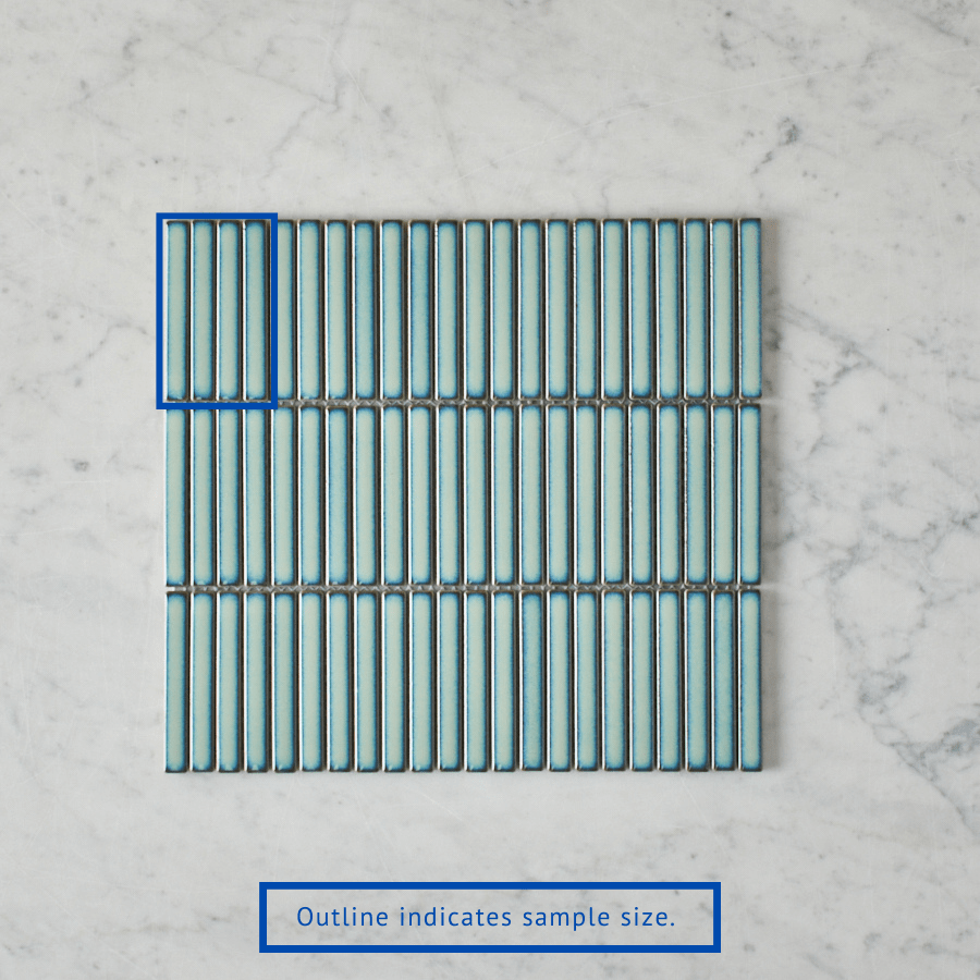 Coogee Antique Sage Green Kit Kat Mosaic Tile Sample - Premium Ceramic Wall & Floor Tile for Kitchen Backsplash, Bathroom, and Shower Decor
