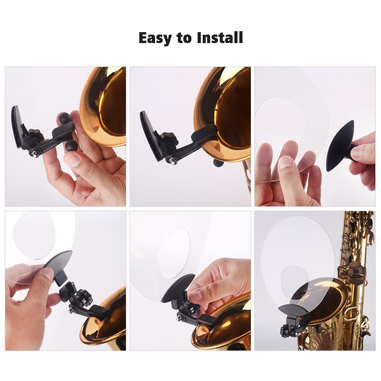 Professional Saxophone Sound Deflector Shield with Mute Function - Noise Reduction Accessory for Wind Instruments - Perfect for Practice Rooms, Live Performances & Studio Recording
