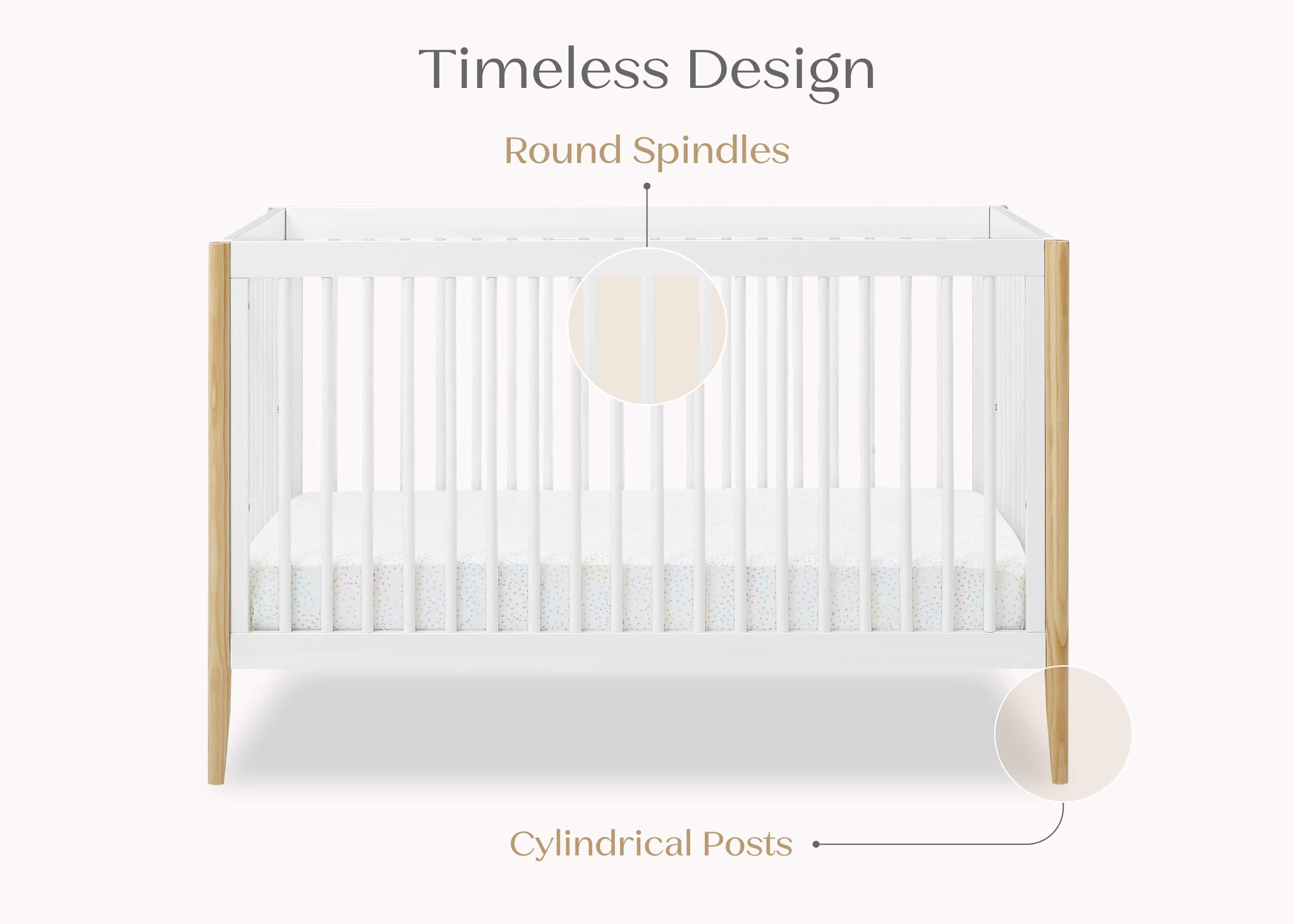 Casey 6-in-1 Convertible Baby Crib - Toddler Bed, Daybed & Full-Size Bed - Safe Nursery Furniture for Newborn to Adult - Perfect for Nursery, Bedroom & Guest Room