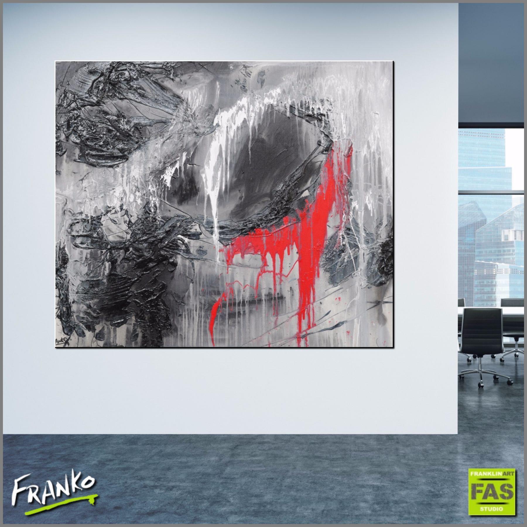 Red Elegance 120cm x 100cm Black and Red Abstract Canvas Art - Modern Wall Decor for Living Room, Bedroom & Office