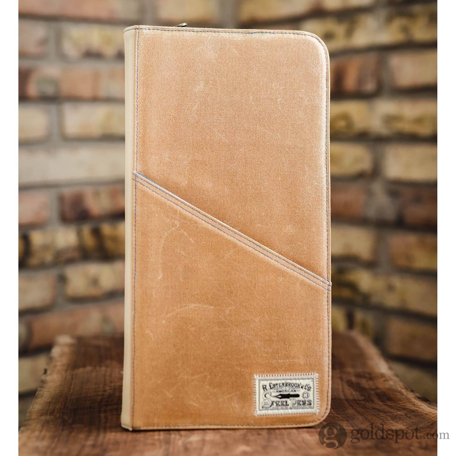 Esterbrook 40 Pen Zipper Case in Tan - Premium Leather Pen Holder for Fountain Pens, Ballpoints & Art Supplies - Perfect for Artists, Writers & Office Organization