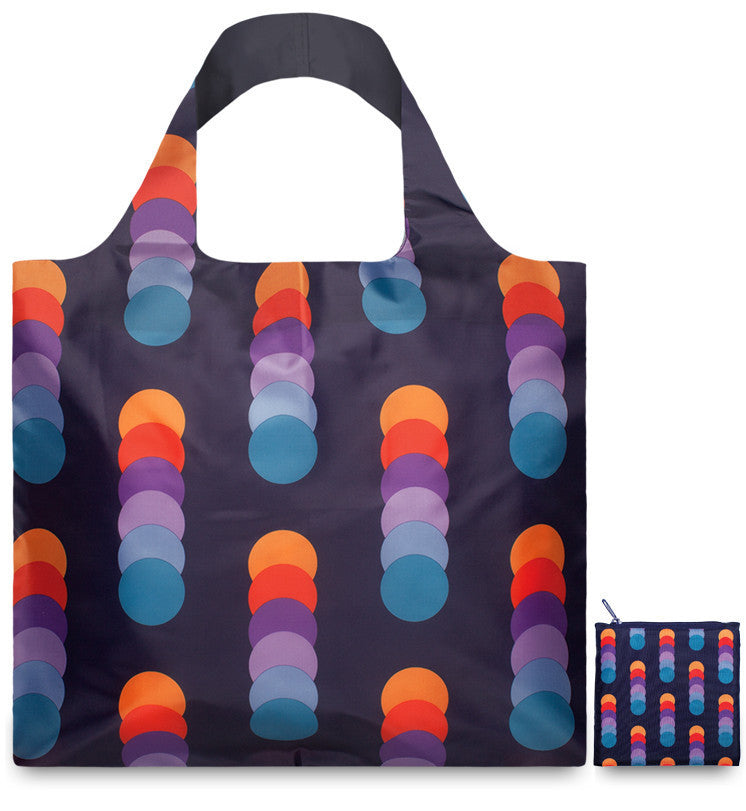 LOQI GEOMETRIC Collection Tote Bag - Stylish Reusable Shopping Bag for Women & Men - Perfect for Groceries, Beach, Travel & Work (Eco-Friendly Foldable Design)