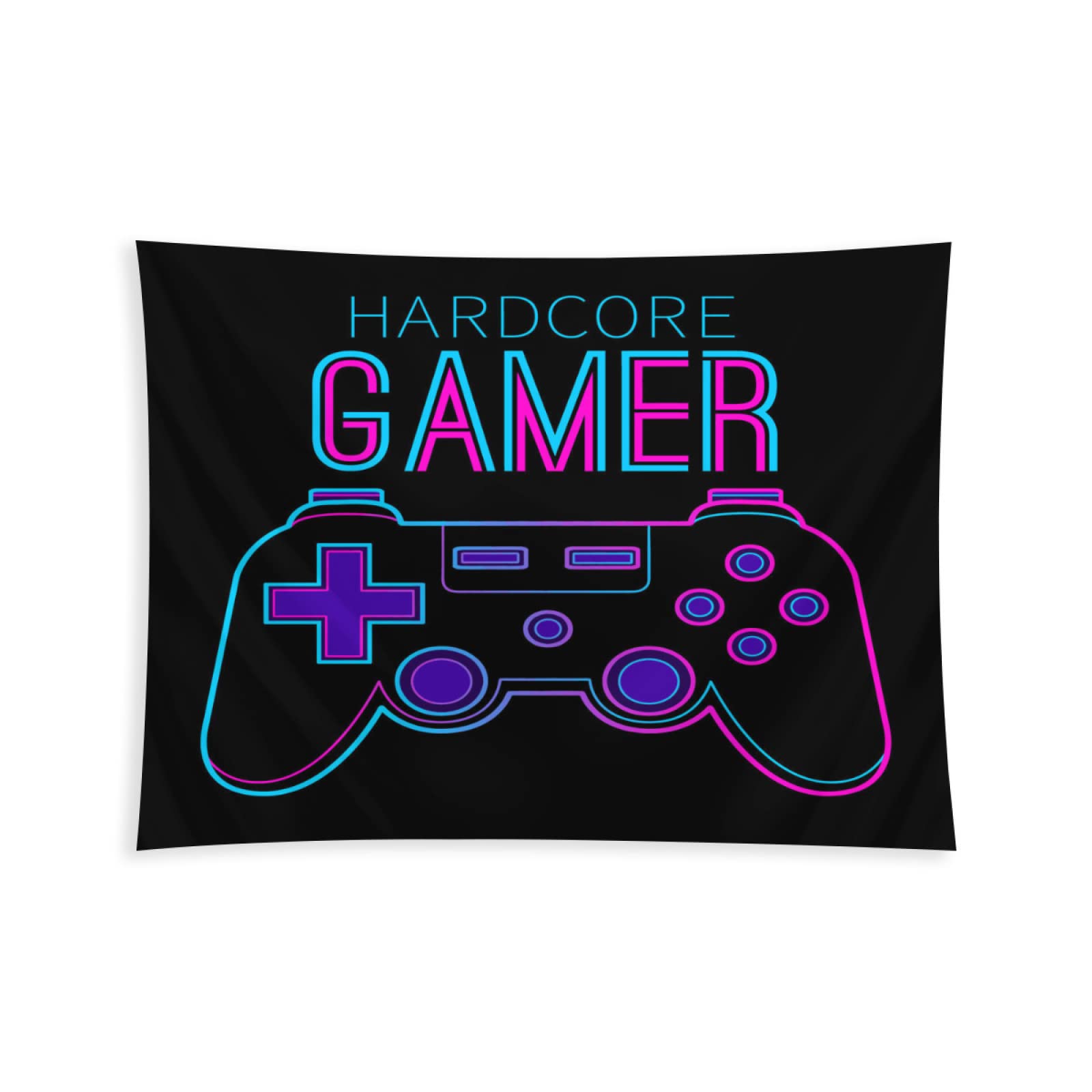 Blue and Black Video Game Weapon Tapestry - 80x60 Inch Gaming Wall Art for Game Room Decor - Perfect for Gamer Bedroom, Living Room, and Man Cave