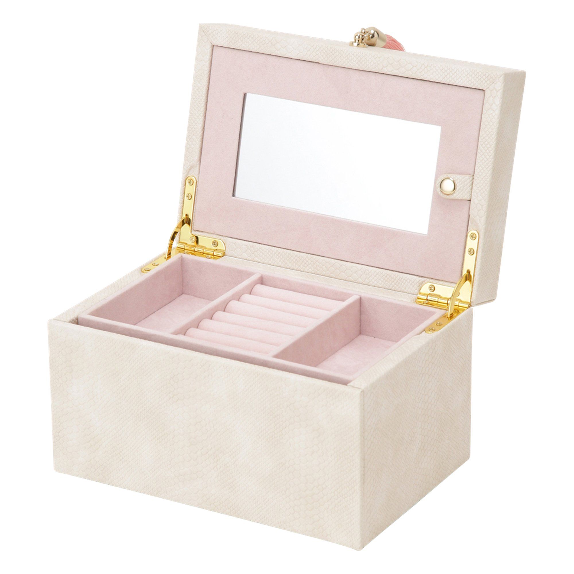 Flavia Small Ivory Jewelry Box - Elegant Storage for Rings, Necklaces & Earrings - Perfect for Travel, Home & Gift Giving
