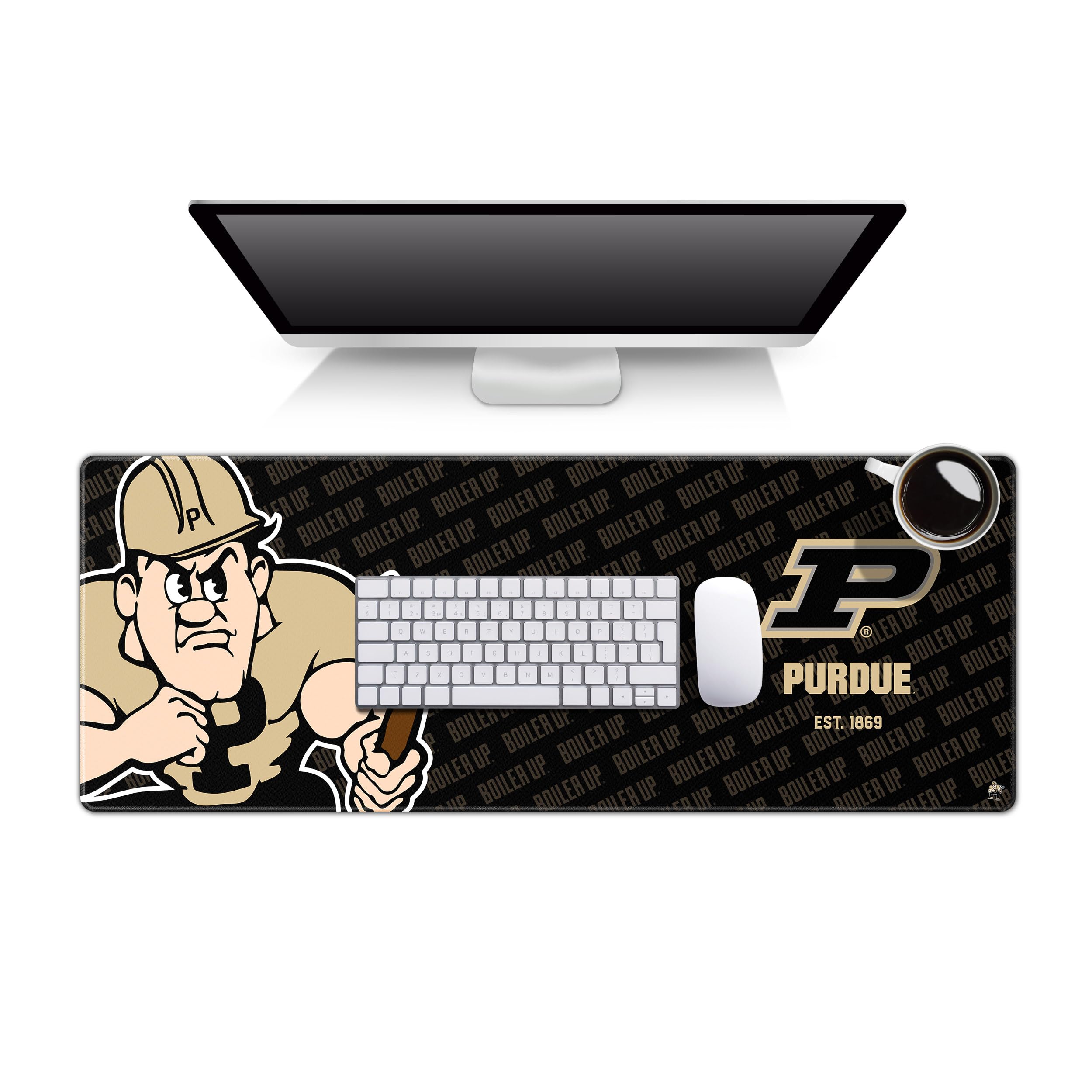 YouTheFan NCAA Purdue Boilermakers Logo Series Non-Slip Desk Pad - Perfect for Office, Gaming & Study Setup (SMU)