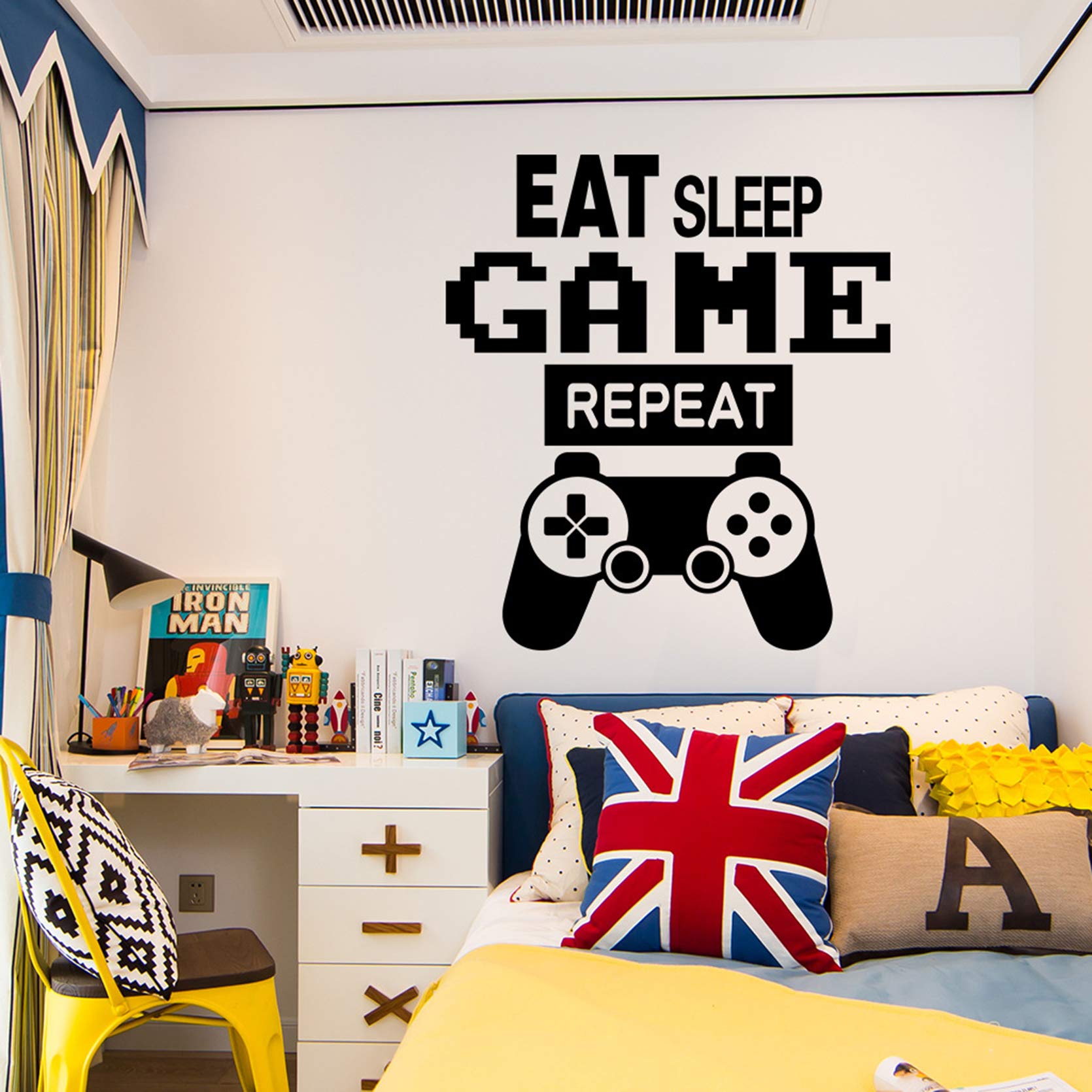 Video Game Wall Decals & Stickers - Gaming Controller & Joystick Vinyl Wall Art for Playroom & Game Room Decor - Perfect for Gamer Bedroom, Man Cave, and Kids' Gaming Zone