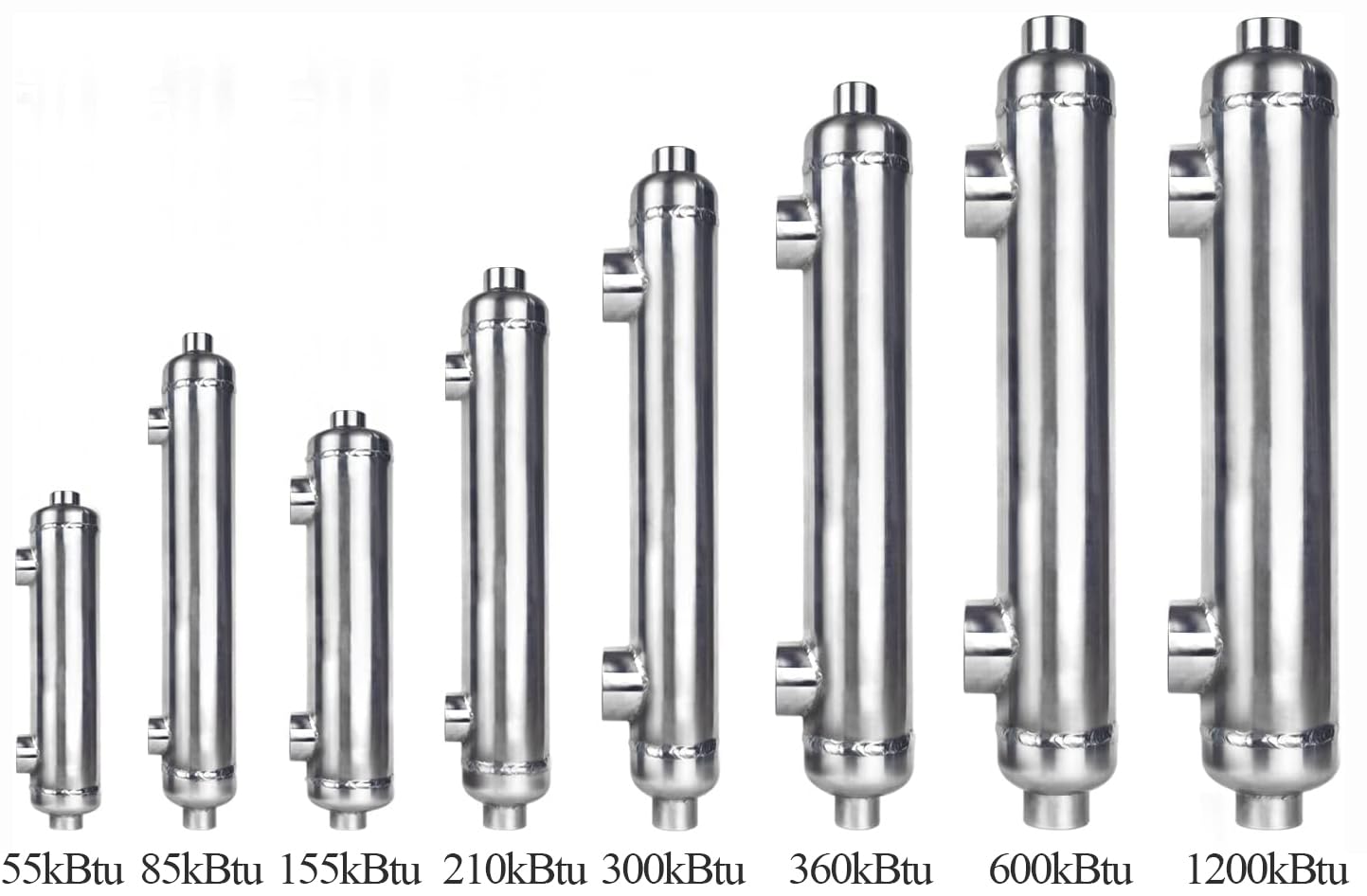 AB 55k-2 High Efficiency 55kBtu Swimming Pool Heat Exchanger | 316L Stainless Steel Construction | 1-1/2