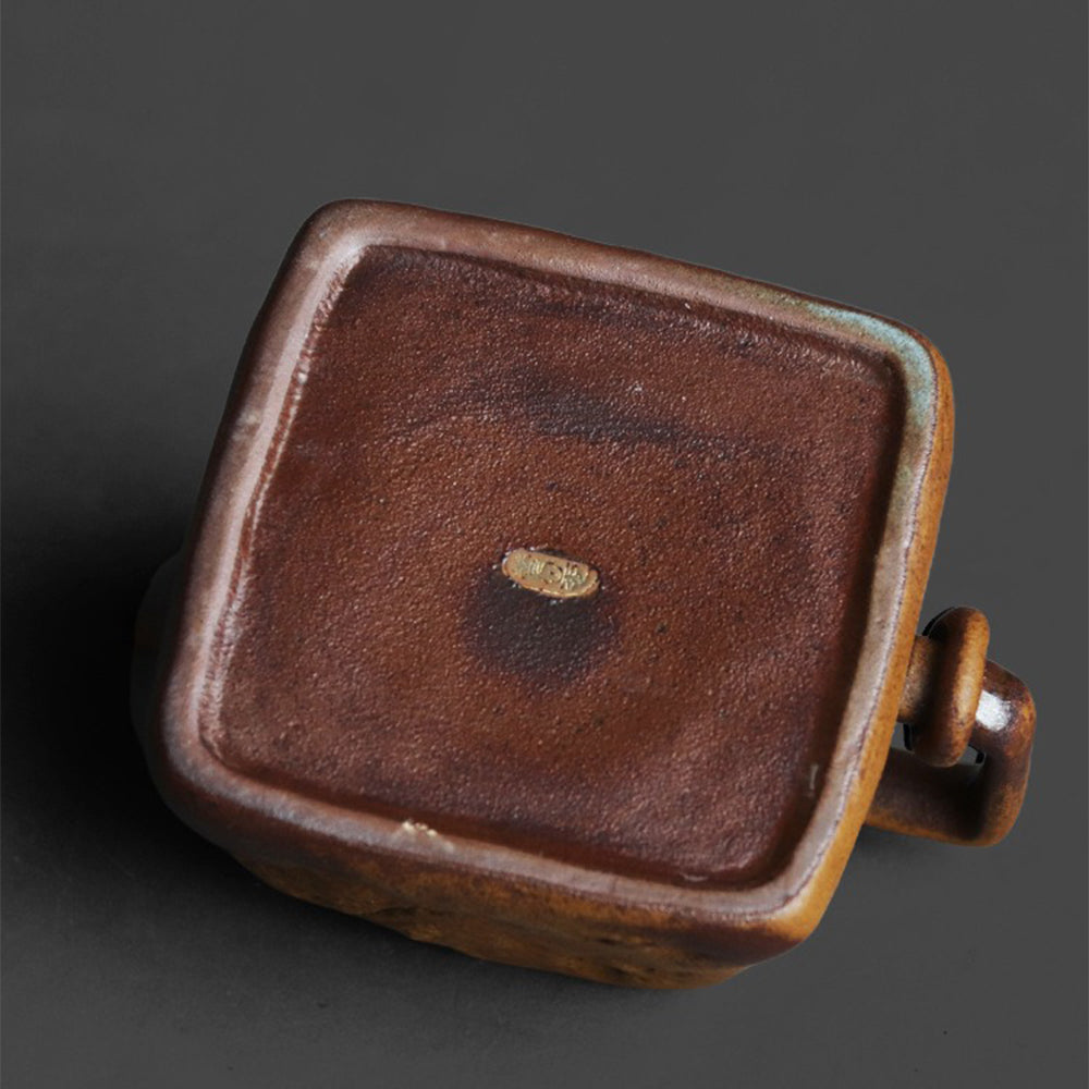 Ancient Chinese Sanxingdui Bronze Totem Teapot - Handcrafted Square Tea Pot with Cultural Design for Home Decor, Tea Ceremony & Gift Giving