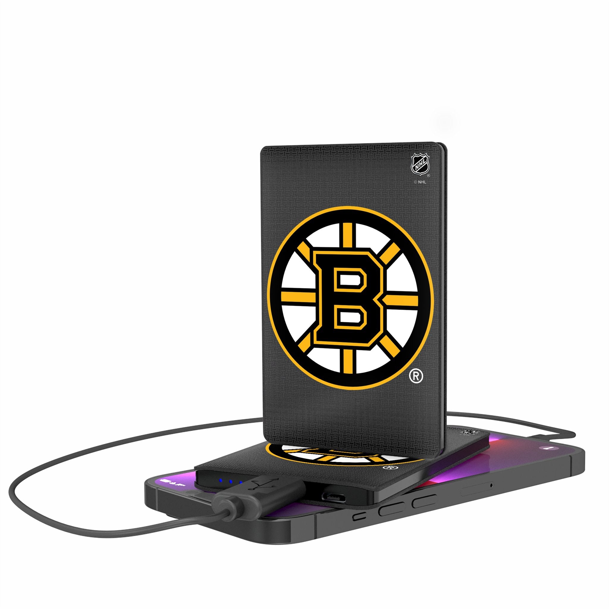 Boston Bruins Portable 2500mAh Credit Card Power Bank - Slim Charger for Travel, Work & Emergency Backup