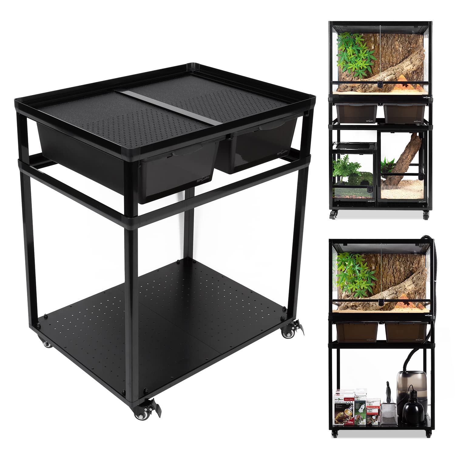 REPTIZOO Stackable Reptile Tank Stand with Wheels - 24