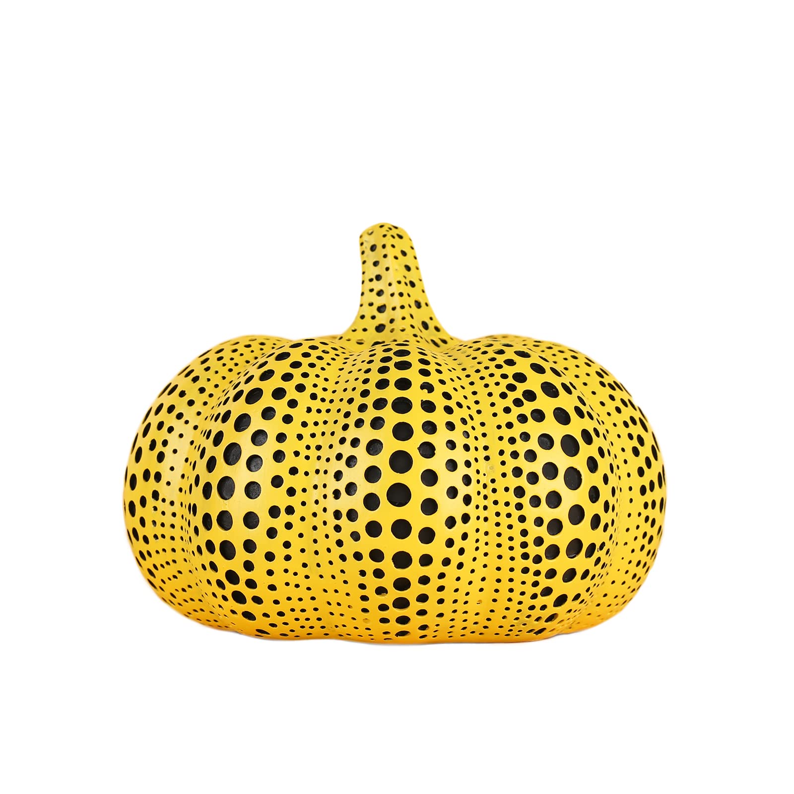 SHENGTIAN Yellow Polka Dot Mini Pumpkin Statue - 6.29x7.87in Fake Decorative Pumpkin Sculpture for Halloween, Fall Table Centerpiece, Home Decor, Thanksgiving & Autumn Party Decoration