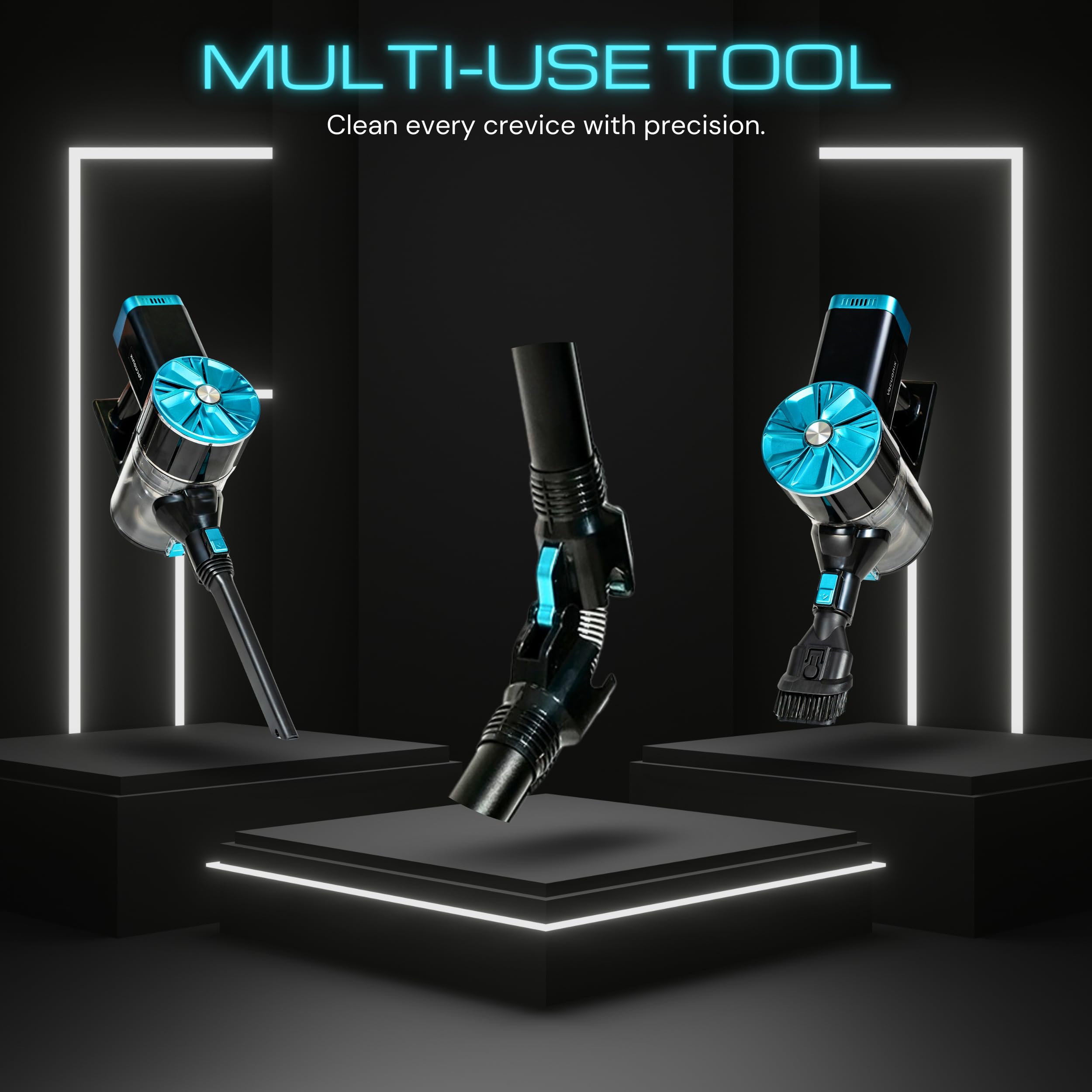 V1 Cordless Stick Vacuum Cleaner - Lightweight Self-Standing Vacuum with LED Lights & Detachable Battery | 5-Layer Filtration for Pet Hair, Carpets & Hardwood Floors | Perfect for Quick Cleanups, Stairs & Tight Spaces