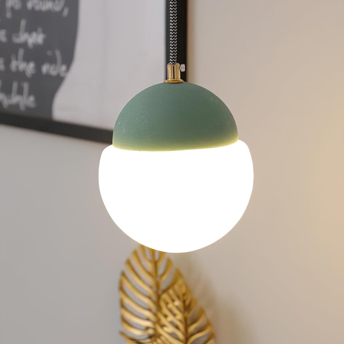Modern Cement Eclipse Pendant Light - Industrial Style Hanging Lamp for Kitchen Island, Dining Room & Bedroom Lighting - Dimmable Edison Bulb Compatible