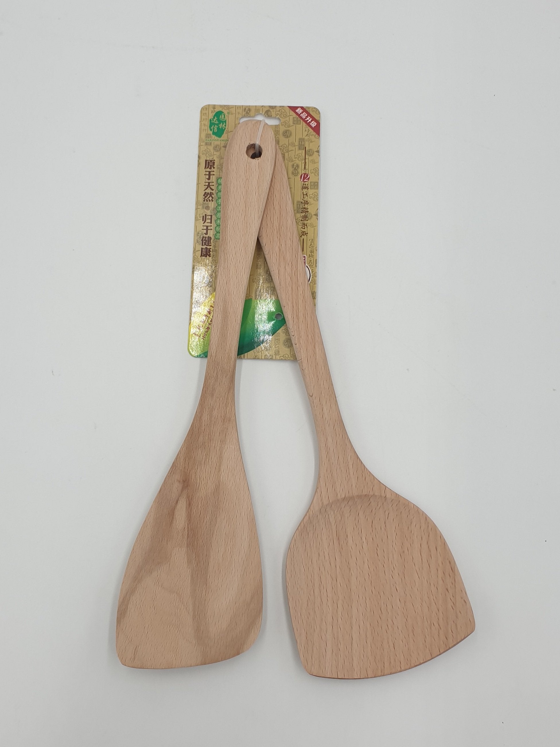 2-Piece Wooden Spatula Set - Natural Cooking Utensils for Baking & Stirring - 180 Count Bulk Pack - Perfect for Home Kitchens & Restaurants