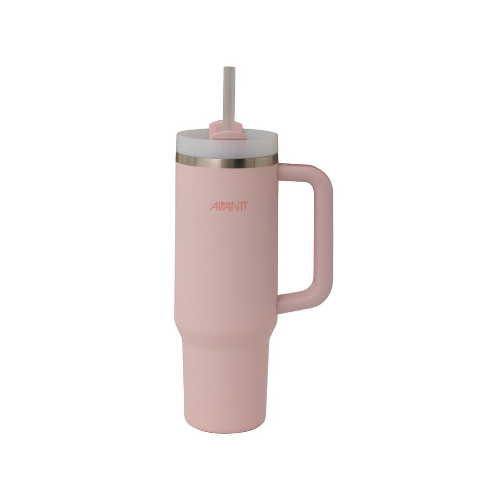 Avanti HydroQuench 1L Water Bottle with 2 Lids - Leakproof BPA-Free Stainless Steel Insulated Tumbler for Gym, Hiking & Office | Blush Pink
