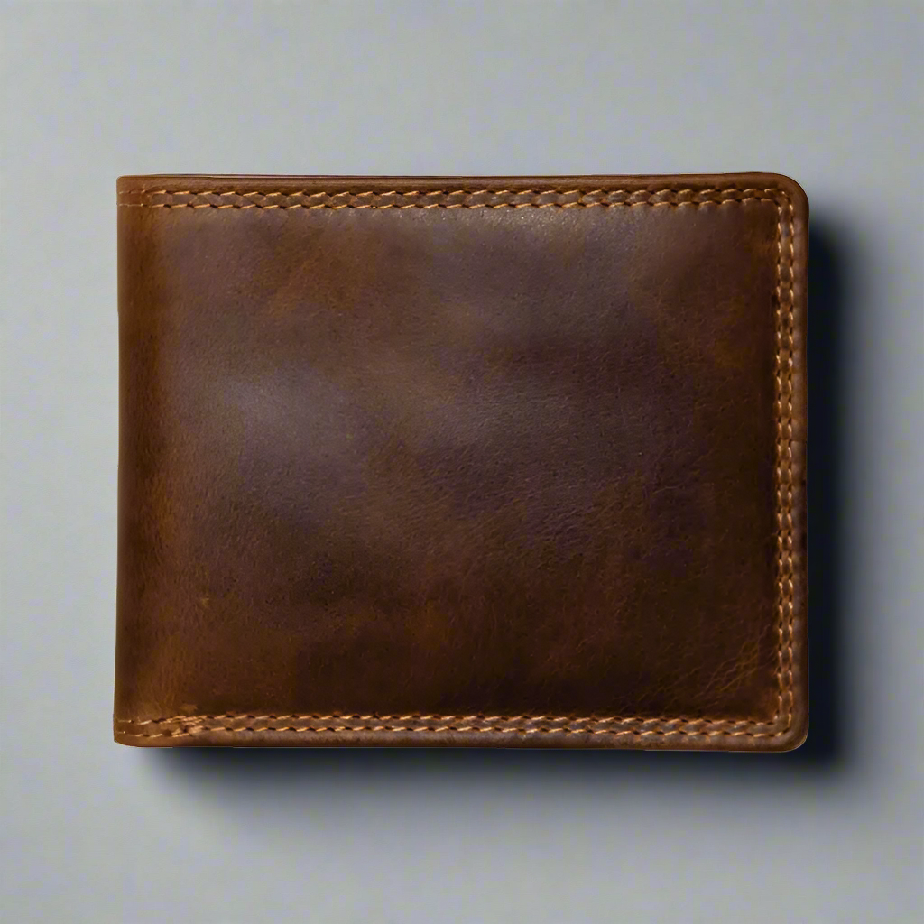 Premium Rugged Earth Men's Bifold Leather Wallet - RFID Blocking - Slim Design for Everyday Carry & Travel Essentials