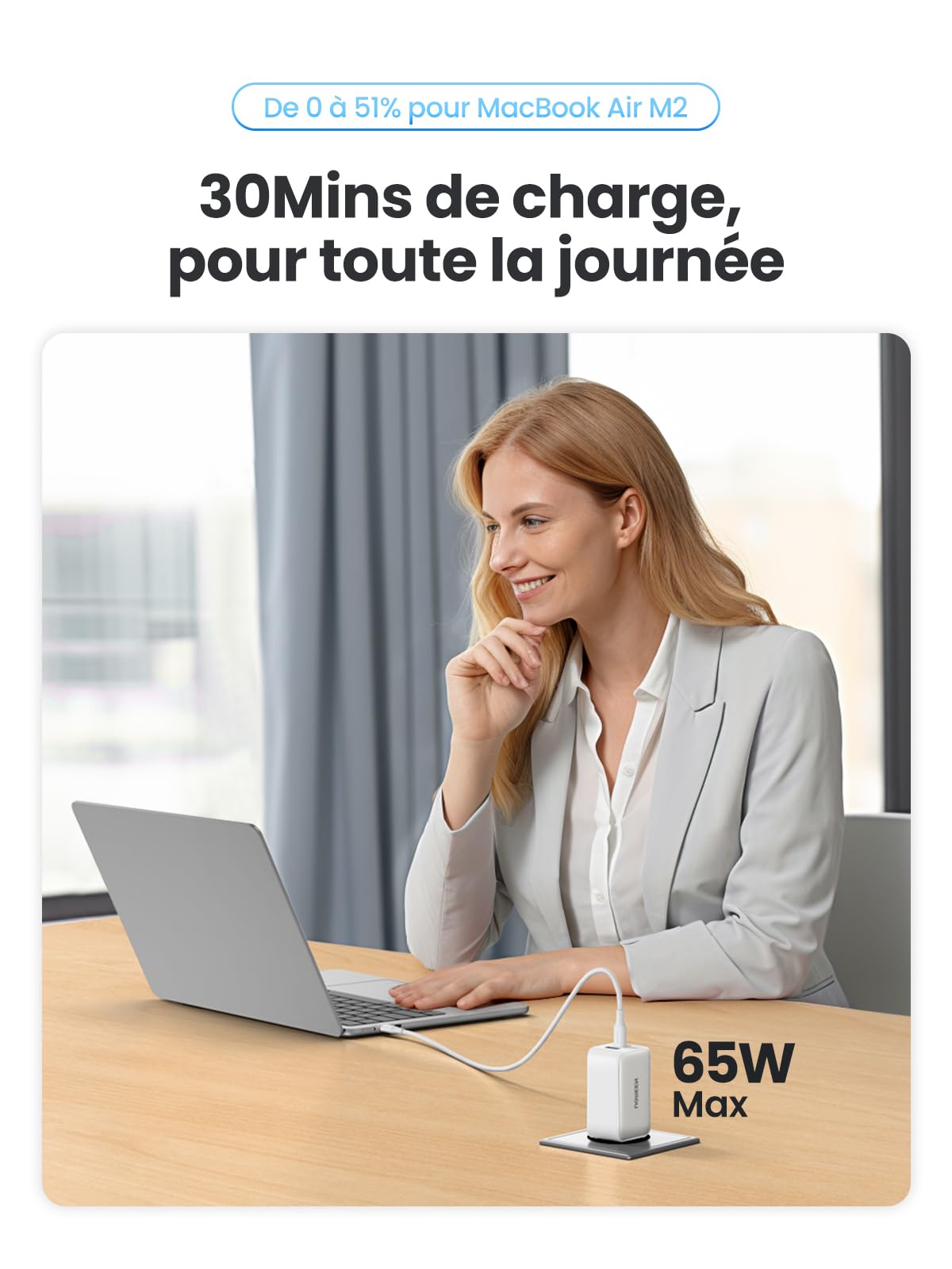 UGREEN Nexode 65W GaN Fast Charger with 3 USB-C Ports - Compatible with iPhone 16/15/14/13/12, Galaxy S24/S23/A15, Pixel 9/8/7, iPad & MacBook Air/Pro (M1/M2/M3/M4) - Compact & Powerful Charging for Home, Office & Travel (White)