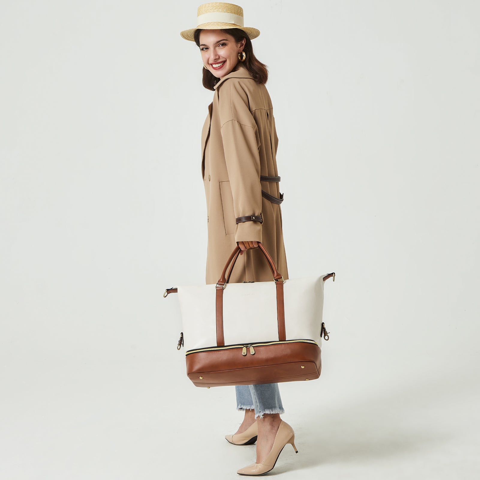 Premium Judea Leather Weekender Bag - Durable & Stylish Carry-On for Travel, Gym, or Weekend Getaways | Perfect for Business Trips & Vacation