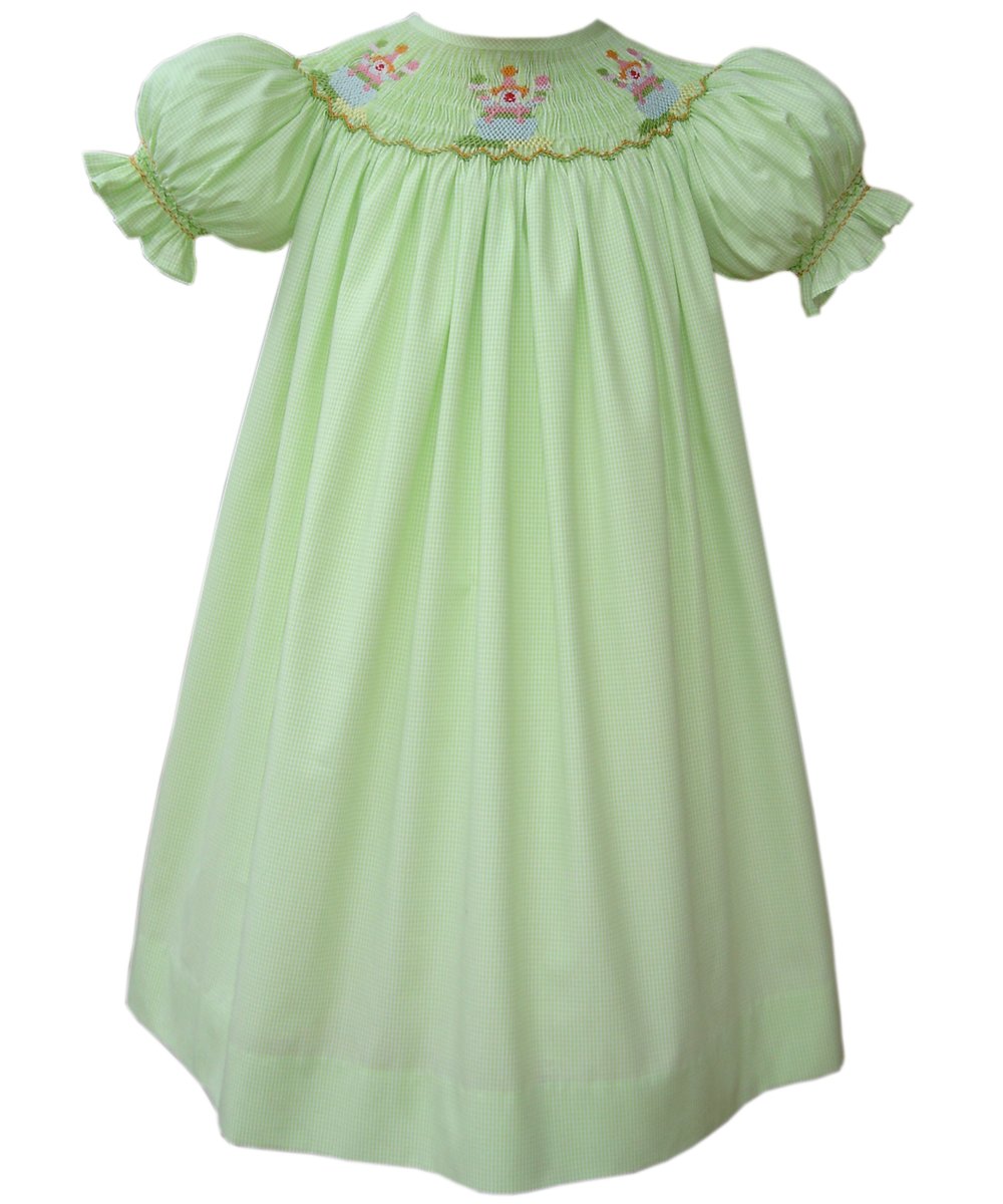 Carouselwear Little Girls' Birthday Party Bishop Dress with Smocked Clowns - Elegant & Playful Outfit for Special Occasions, Photo Shoots & Dress-Up Play