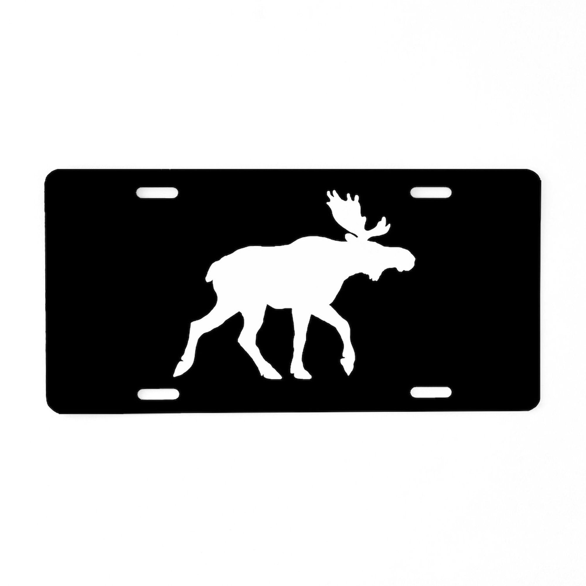 Moose Silhouette Aluminum License Plate - Front Vanity Tag for Cars, Trucks & SUVs - Durable Custom Metal Plate for Outdoor & Road Use