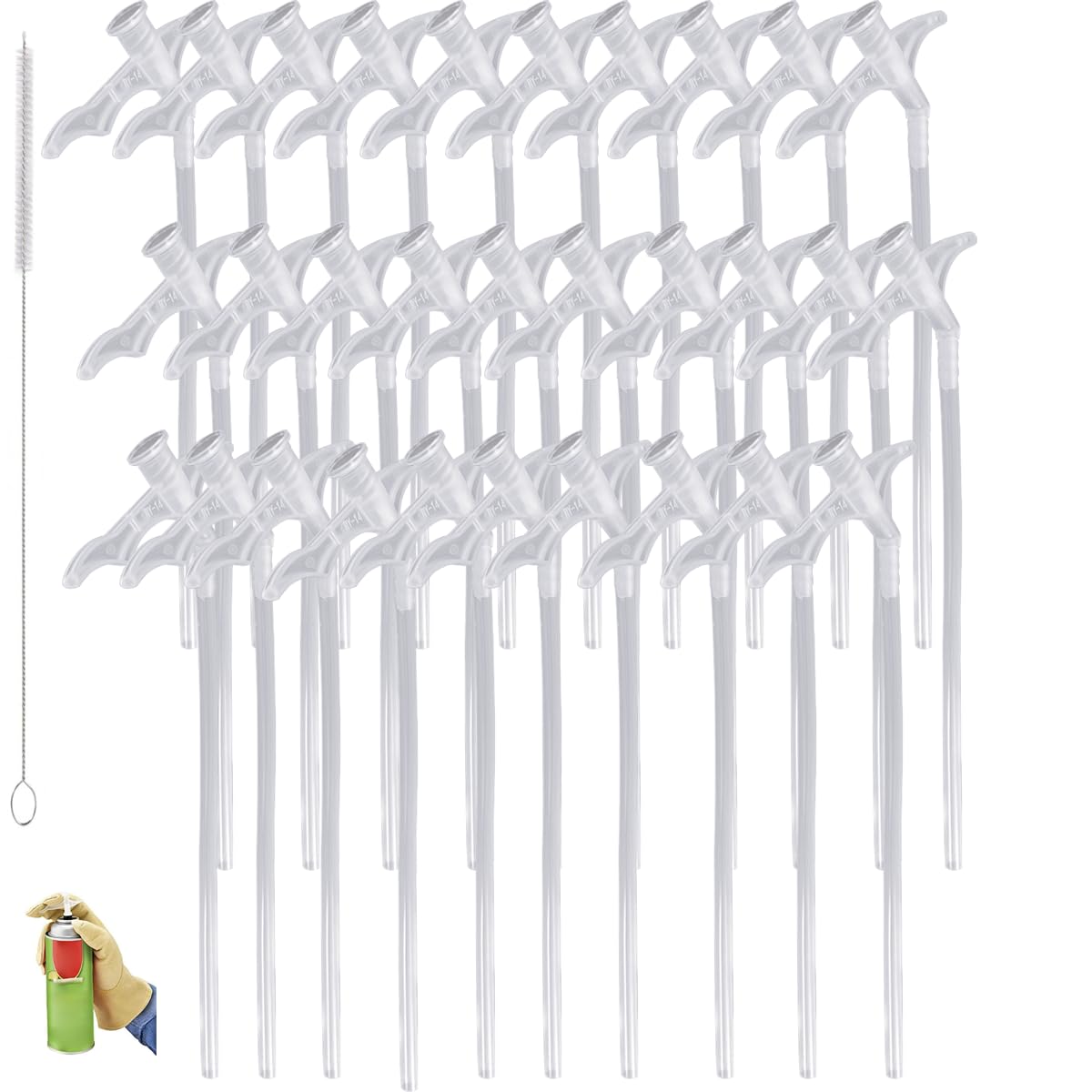 30 Pieces Spray Foam Replacement Tube Nozzle Tips with Brush - Spare Straws & Screws for Foam Sealant Cans - Perfect for Home Insulation, DIY Projects & Construction Repairs