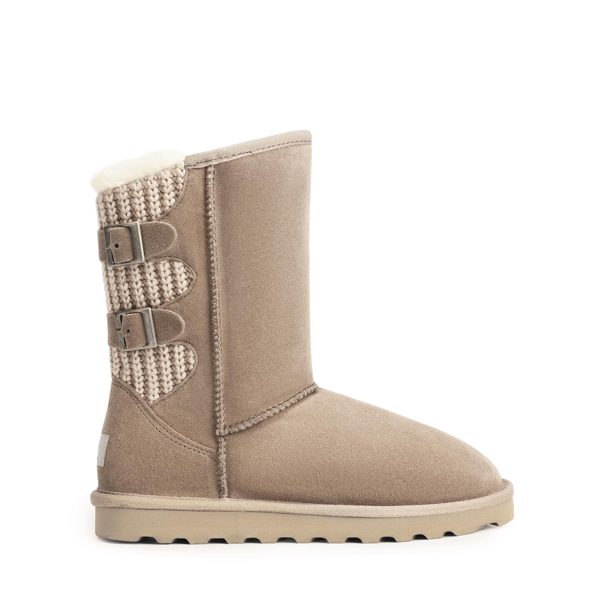 DREAM PAIRS Women's Winter Snow Boots - Mid Calf Fuzzy Booties with Buckle Detail | Waterproof Warm Snow Boots for Women | Perfect for Snowy Days, Winter Hiking & Casual Outfits
