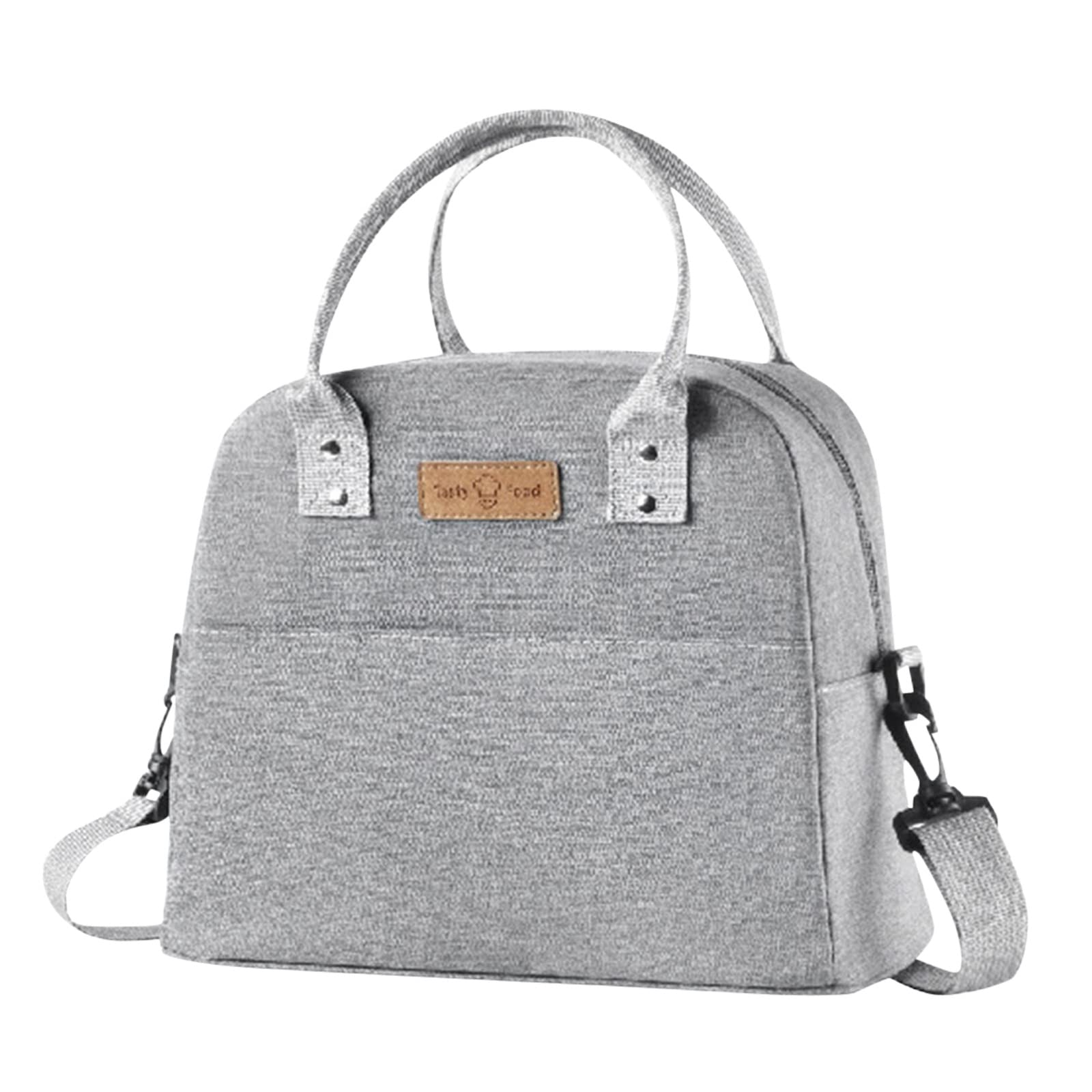 Insulated Reusable Lunch Bag for Women & Men - Freezable Cooler Lunch Box for Office, School, Gym, Travel, Picnic & Beach - Adjustable Shoulder Strap Tote Organizer for Adults & Kids (Gray) - Perfect for Meal Prep, Workouts & Outdoor Activities