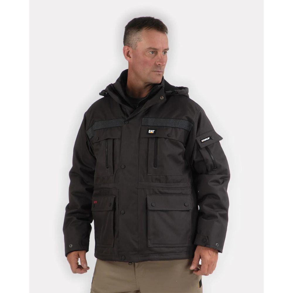 CAT Men's Insulated Winter Work Parka Jacket - Graphite W11432 - Heavy Duty Cold Weather Coat for Construction, Outdoor Jobs & Snow Activities