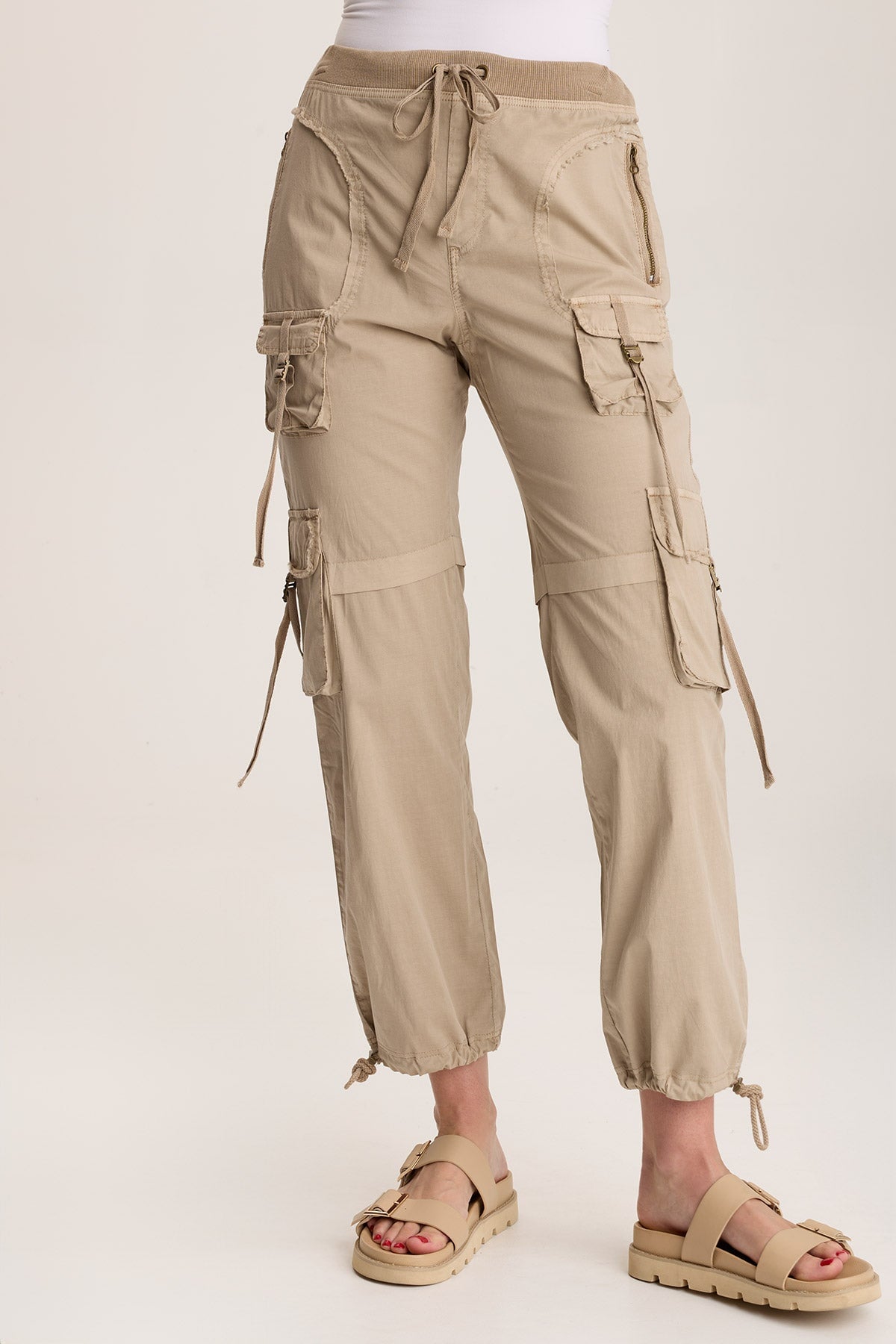 Jillit Women's Poplin Cargo Jogger Crop Pants - Stylish Casual Workout & Lounge Pants for Running, Yoga, Travel & Everyday Wear