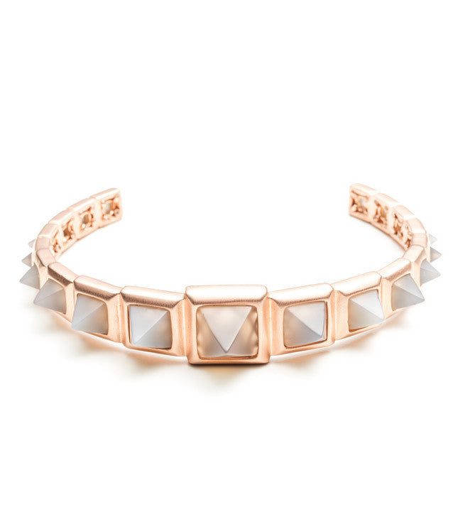 Graduated Gemstone Pyramid Cuff Bracelet - Elegant Stackable Bangle for Women | Perfect for Boho Chic, Layered Jewelry & Spiritual Healing