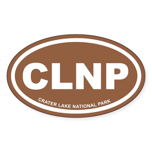 White - Crater Lake National Park Euro Oval Sticker