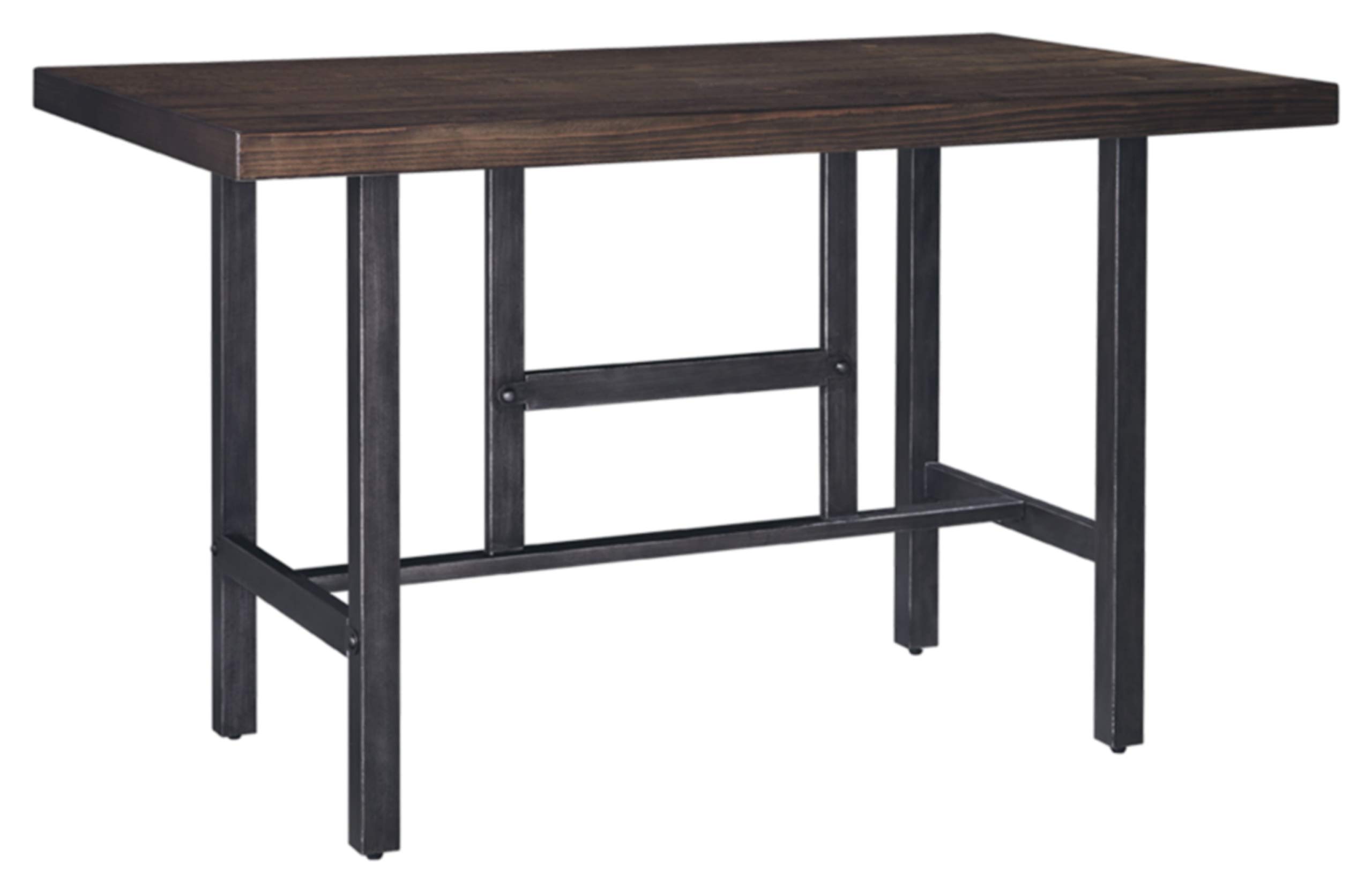 Signature Design by Ashley Kavara Modern Industrial Counter Height Dining Table - Medium Brown Finish - Perfect for Small Space Dining, Kitchen Breakfast Nook & Contemporary Home Decor