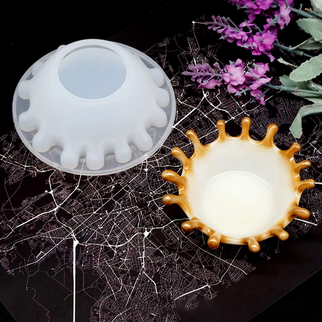 FineInno Resin Tray Molds - Water Drop Bowl Silicone Mold for Epoxy Resin Casting & Concrete Jewelry Holder | DIY Craft Supplies for Home Decor, Bathroom Organizer, Gift Box Making