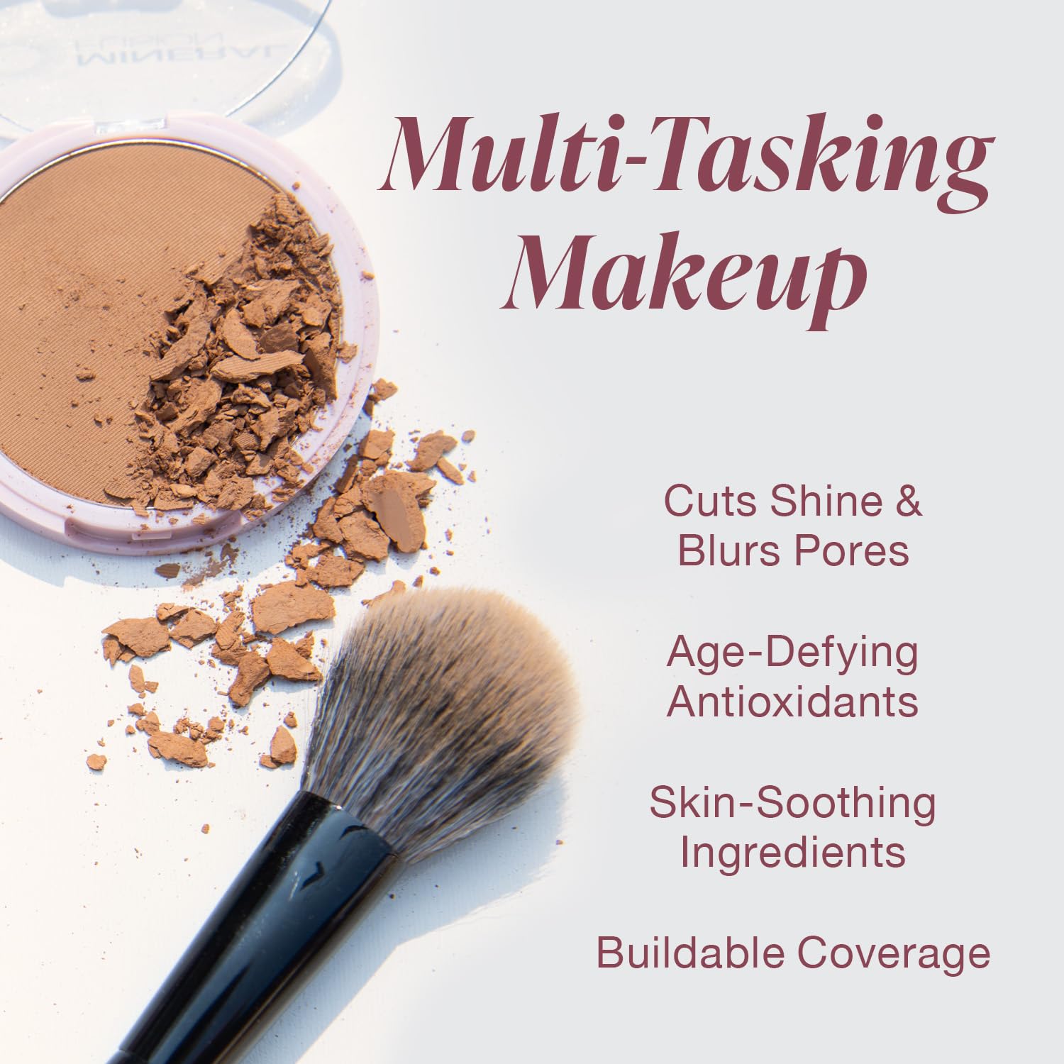 Mineral Fusion Pressed Powder Foundation - Cool 1, Vegan & Cruelty-Free, Oil-Free Matte Finish for All-Day Wear | Perfect for Sensitive Skin & On-The-Go Touch Ups