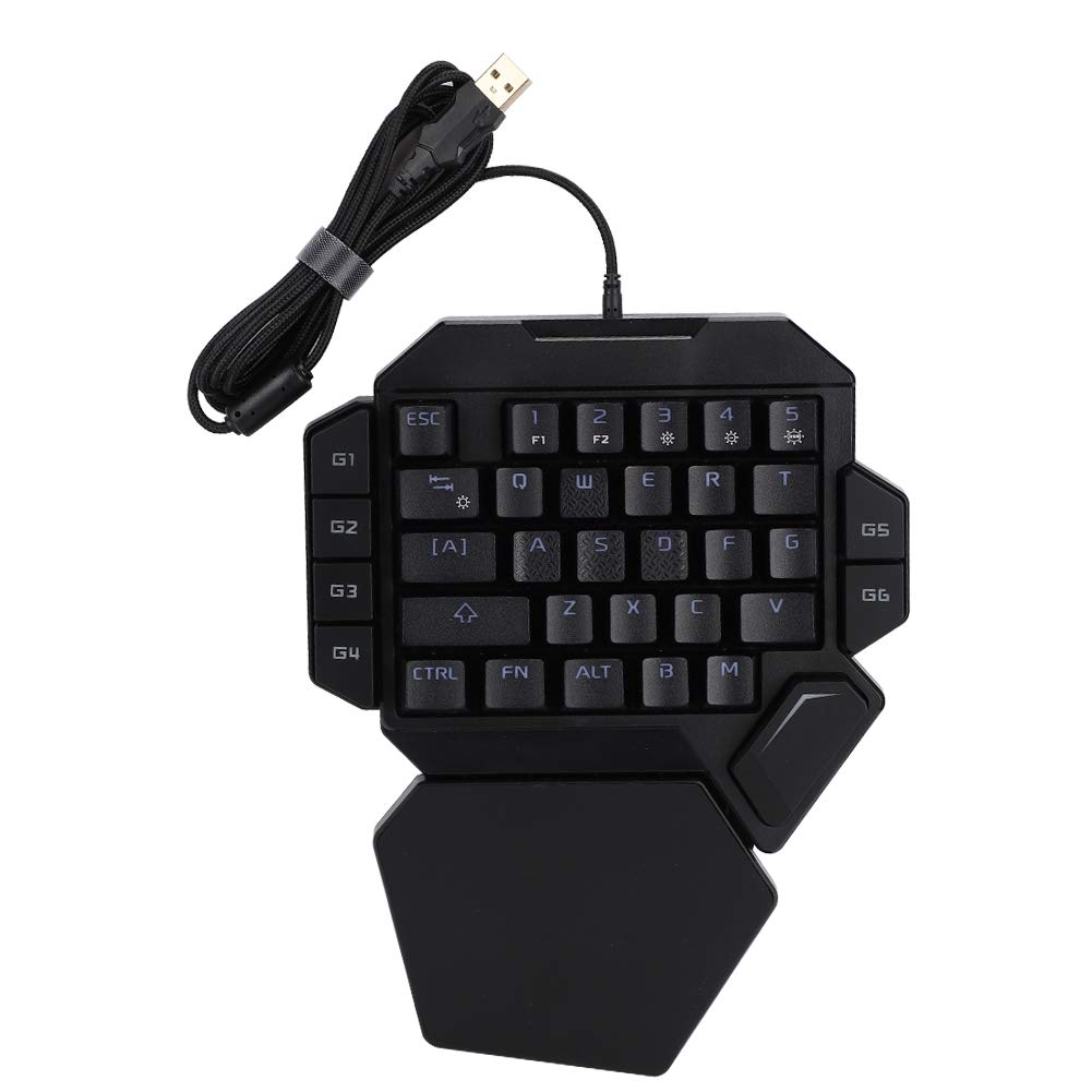 One-Handed Mechanical Gaming Keyboard with RGB Backlight & Macro Recording - USB Wired Ergonomic Single Hand Keyboard for PC Gamers - Perfect for FPS, MOBA & MMO Gaming